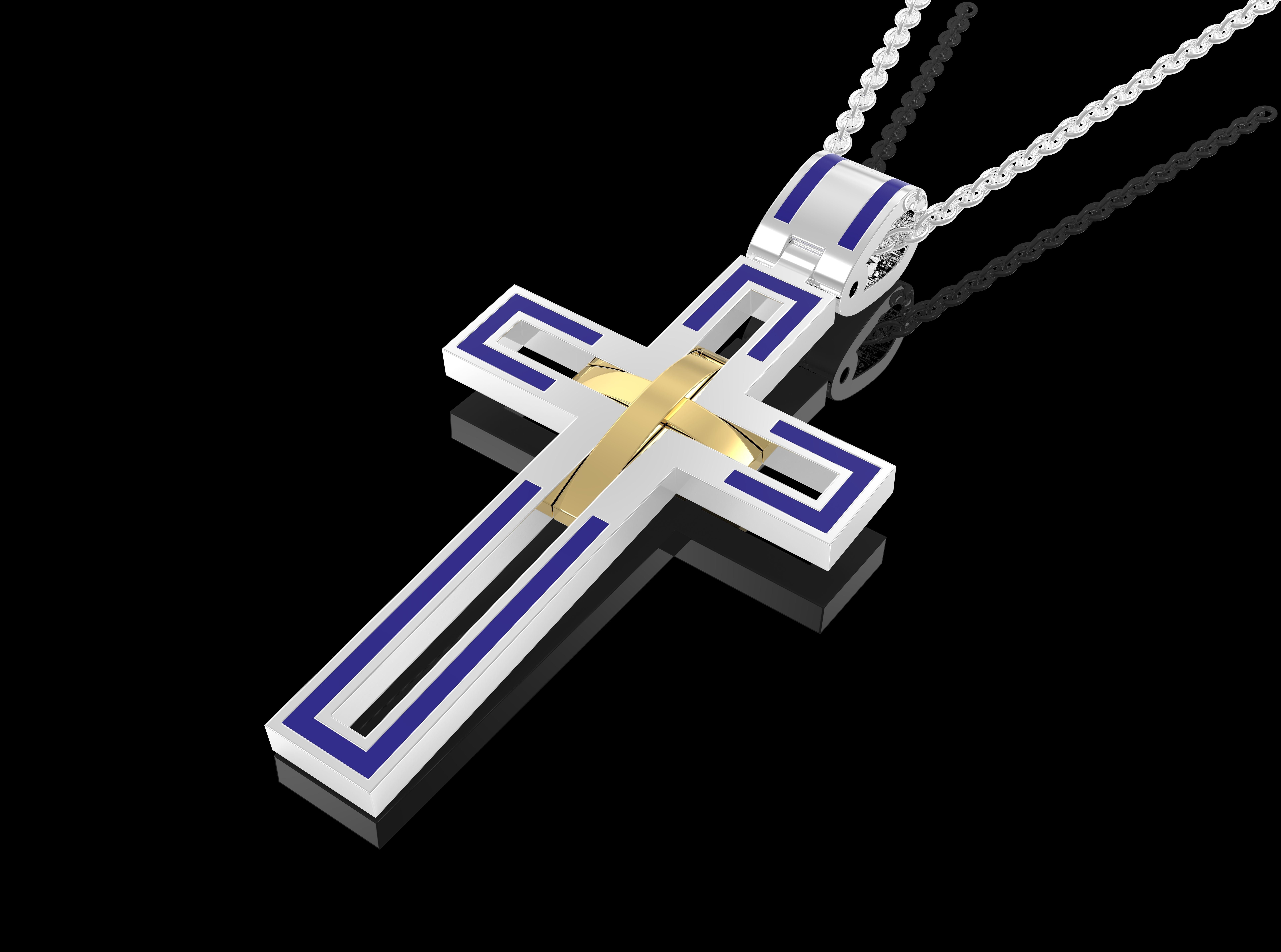 Fashion enamel cross 3D print model STL formats 3D print model_3