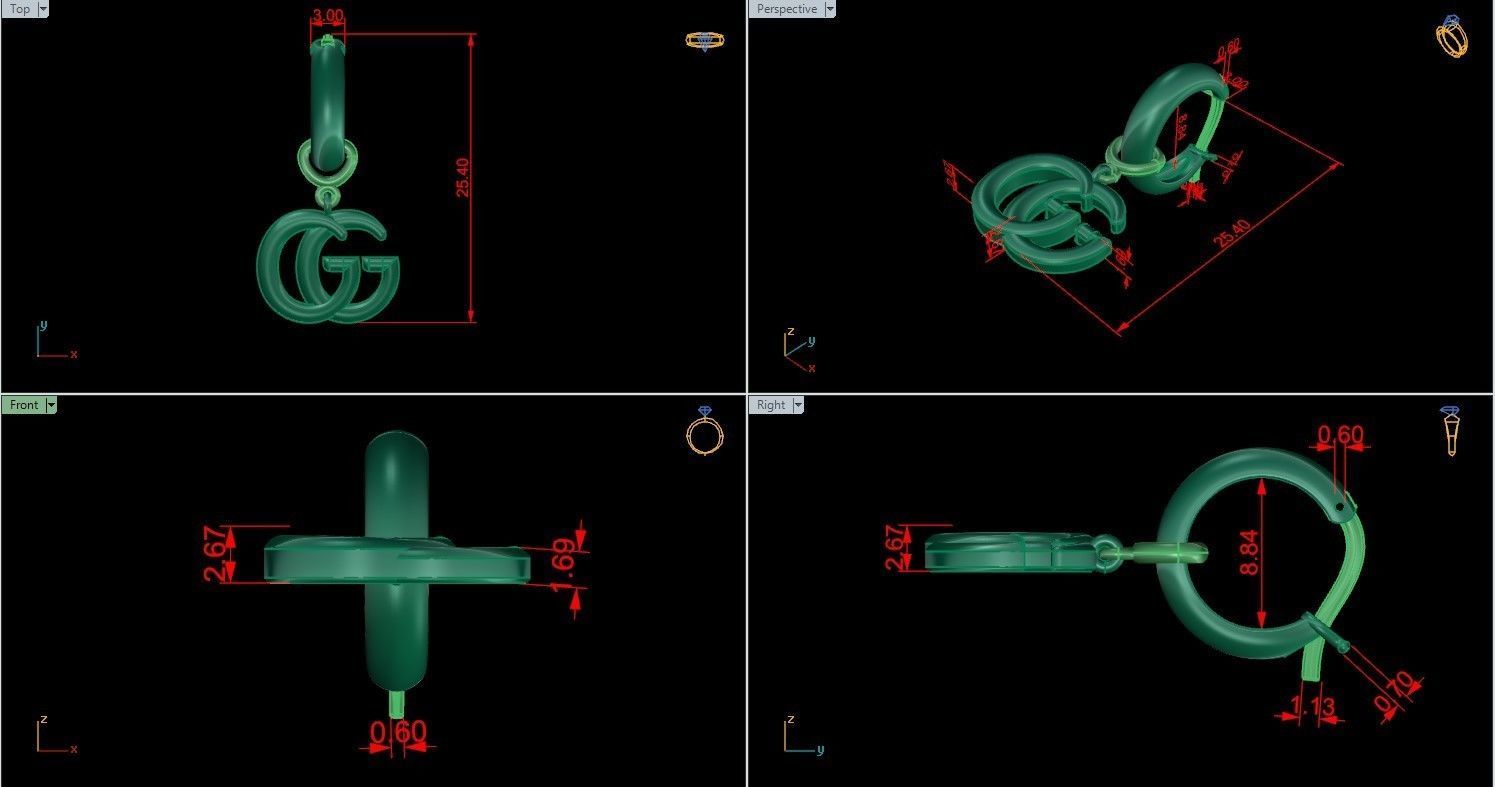 Earrings 14 3D print model_10