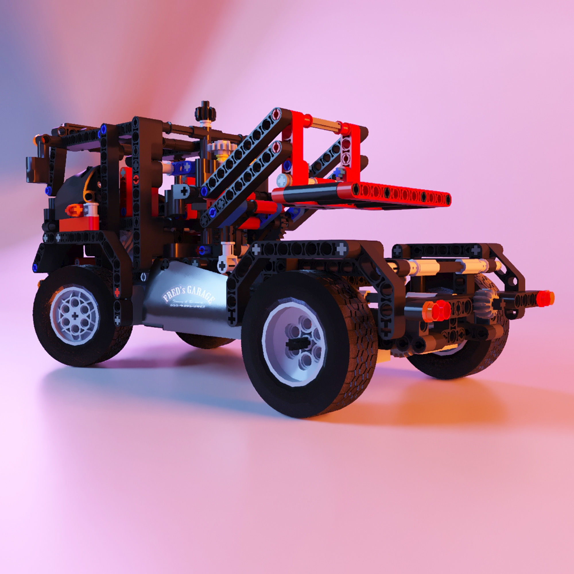 Lego tow truck stl 3D print model_1