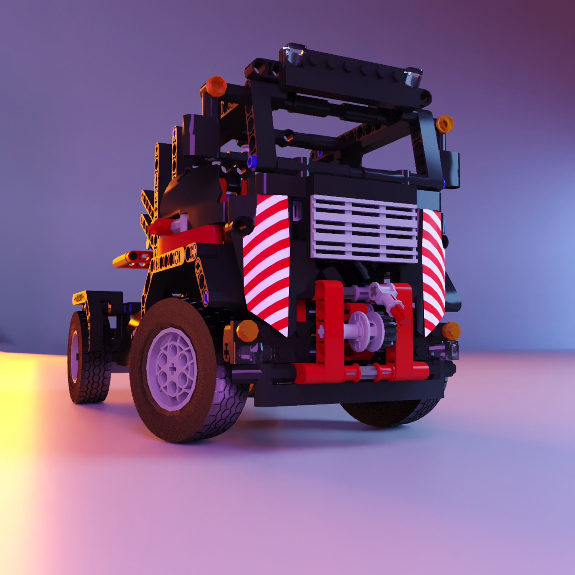 Lego tow truck stl 3D print model_2