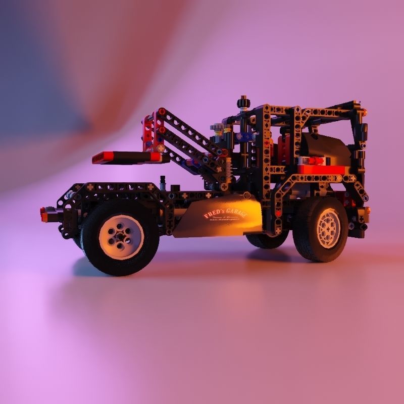 Lego tow truck stl 3D print model_15