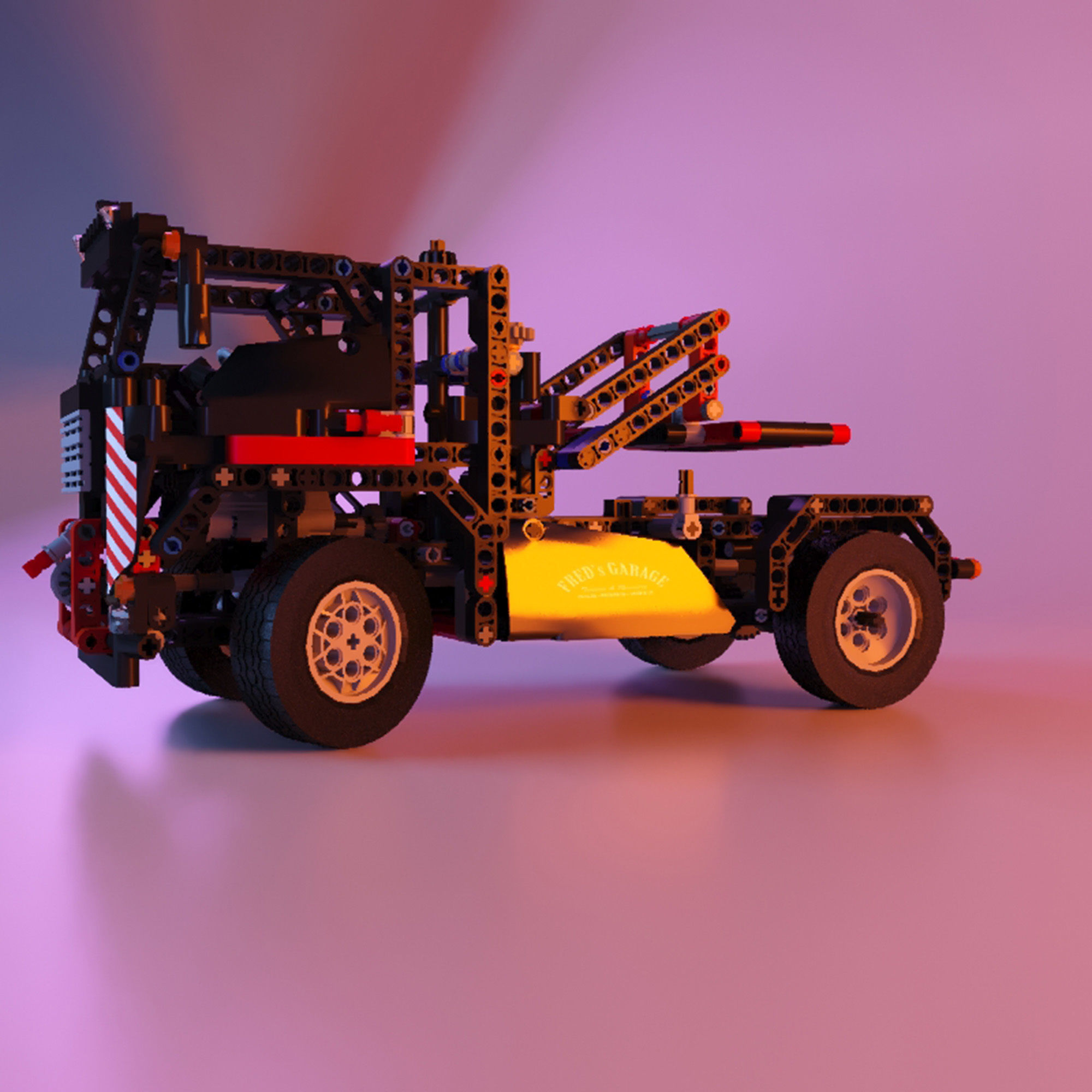 Lego tow truck stl 3D print model_6