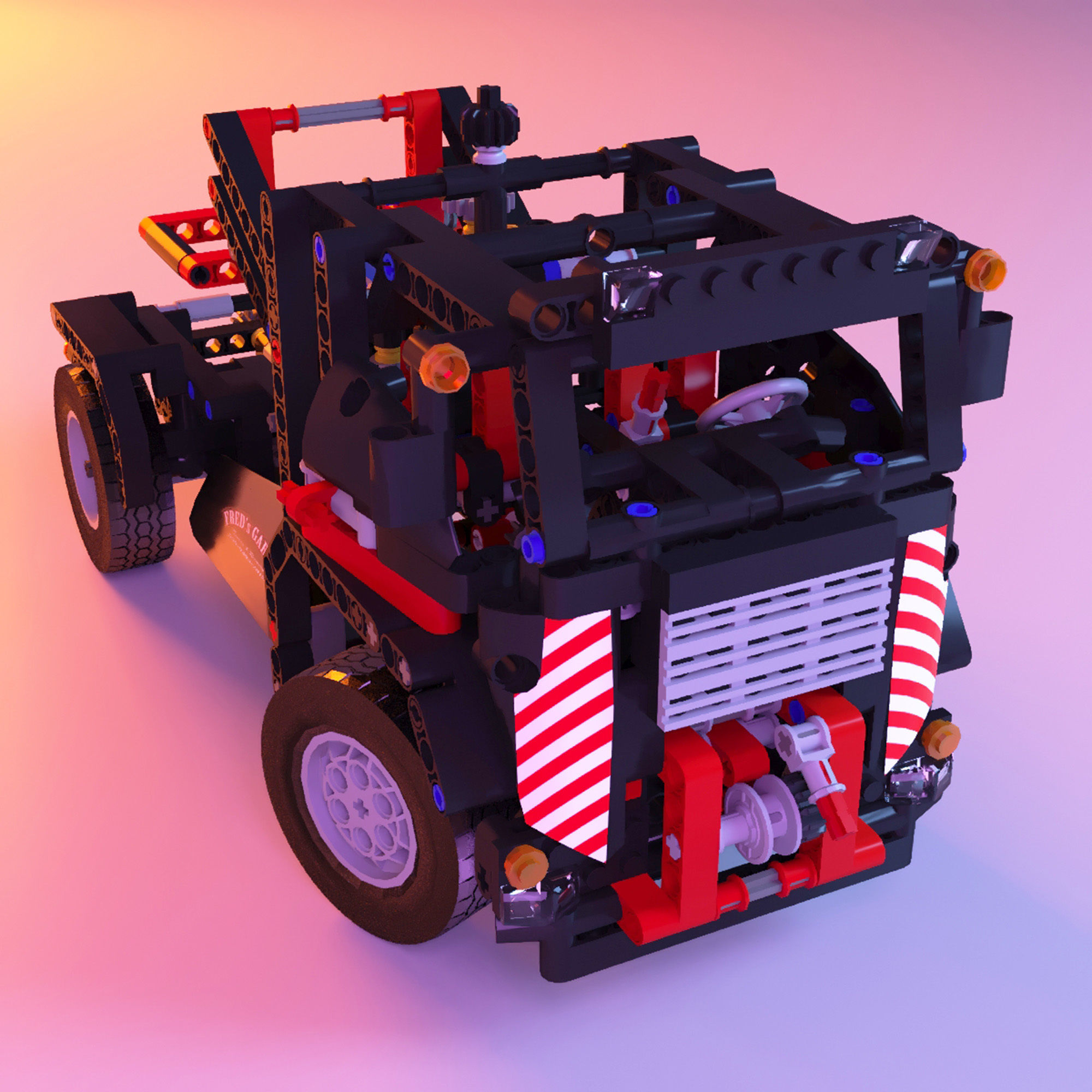 Lego tow truck stl 3D print model_3