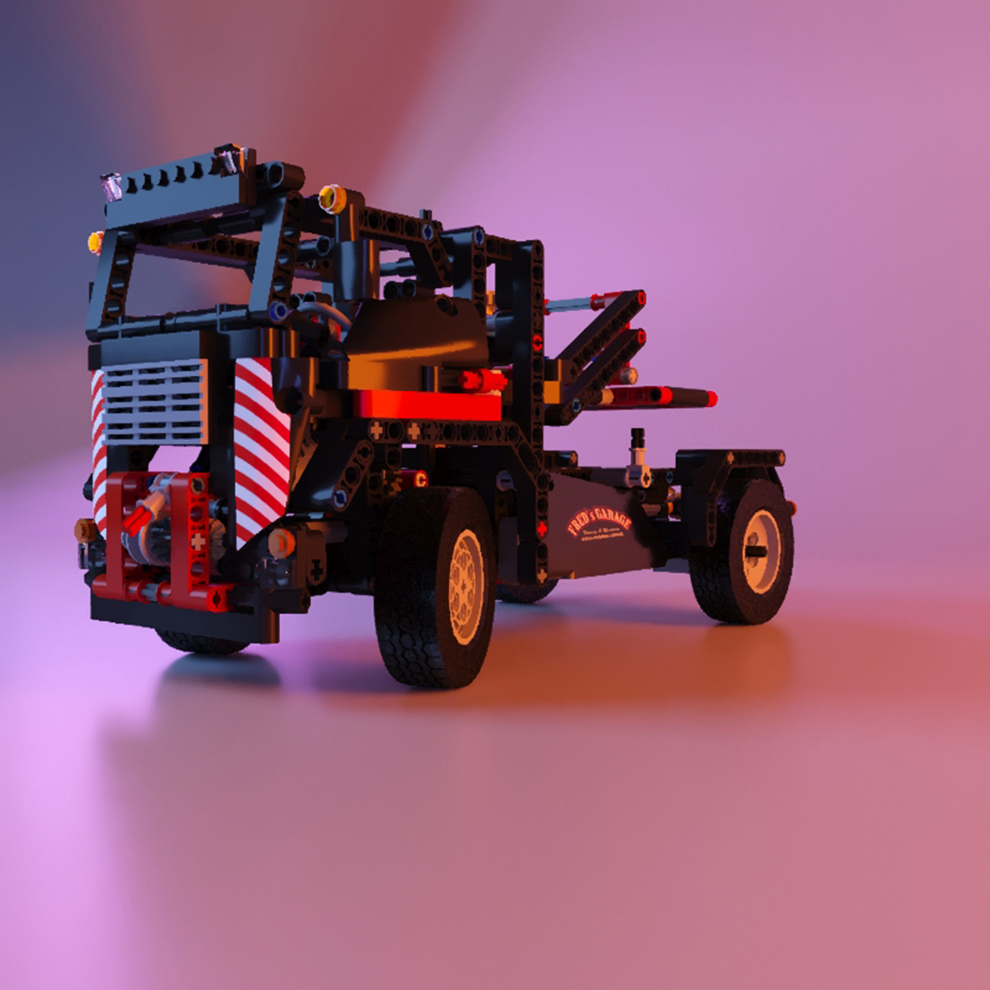 Lego tow truck stl 3D print model_8
