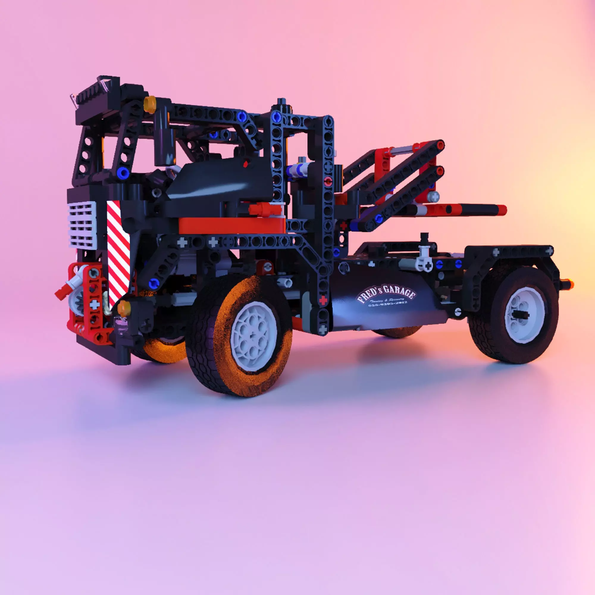 Lego tow truck stl 3D print model_0