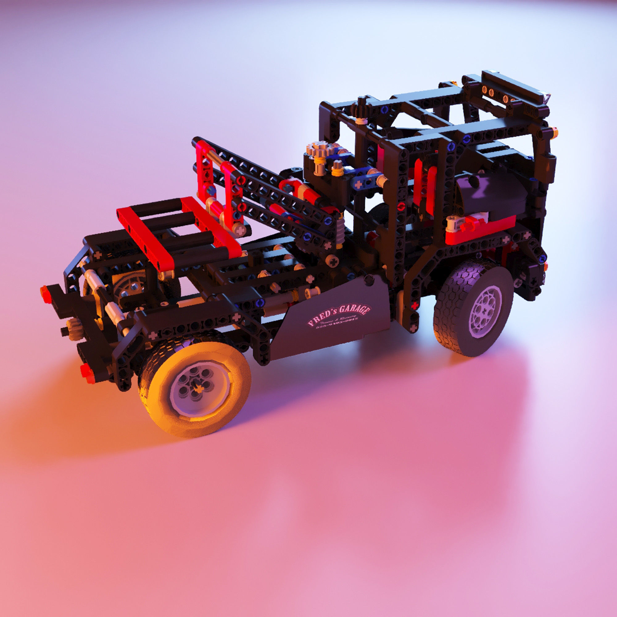 Lego tow truck stl 3D print model_4