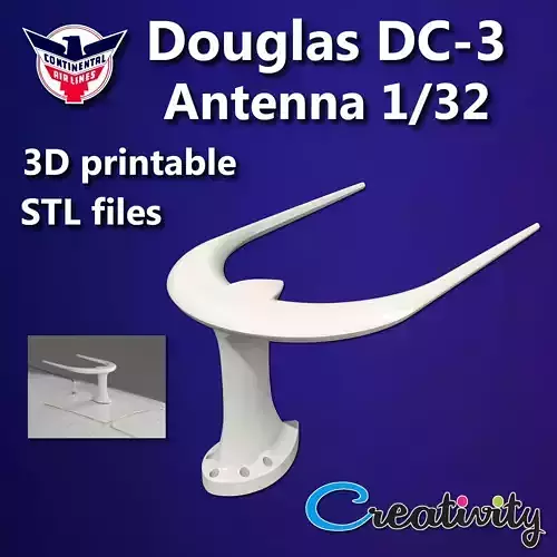 Douglas DC-3 UHF antenna 1 32  3D print model