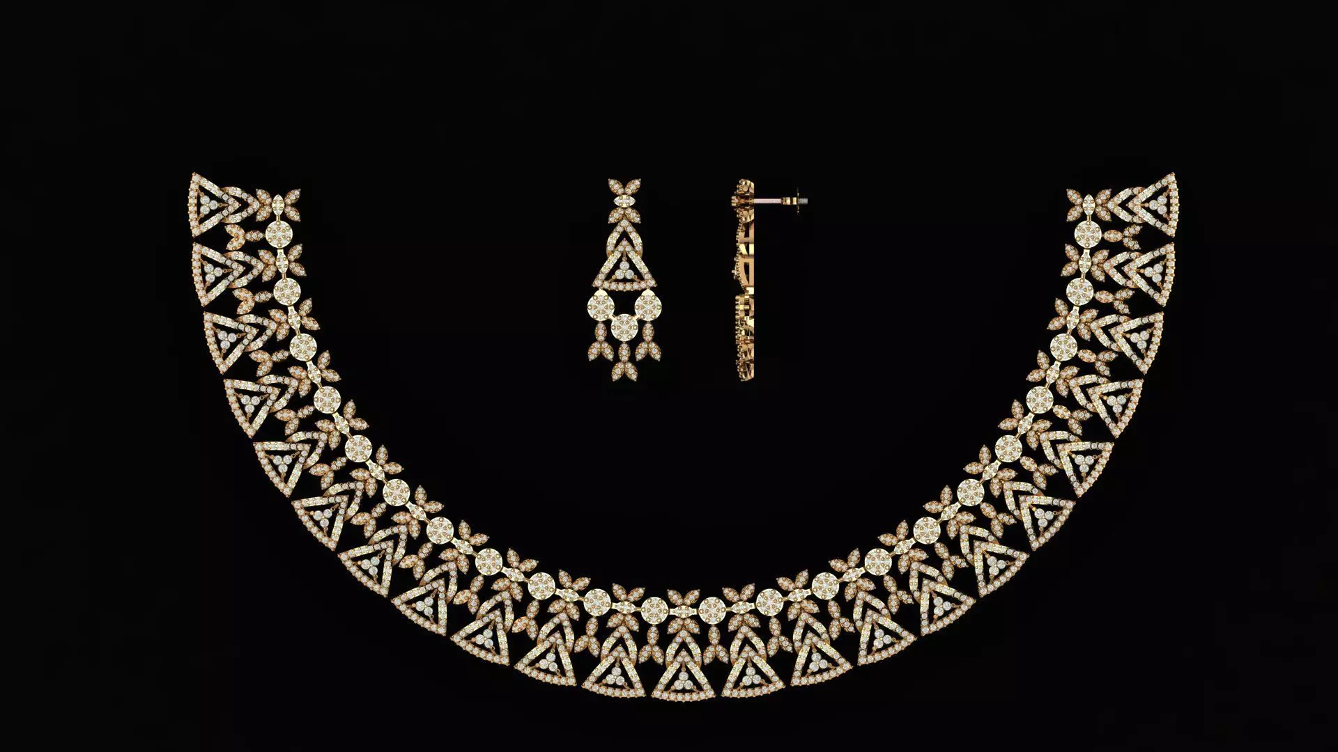 NACKLACE 3D print necklace and earrings set 3D print model