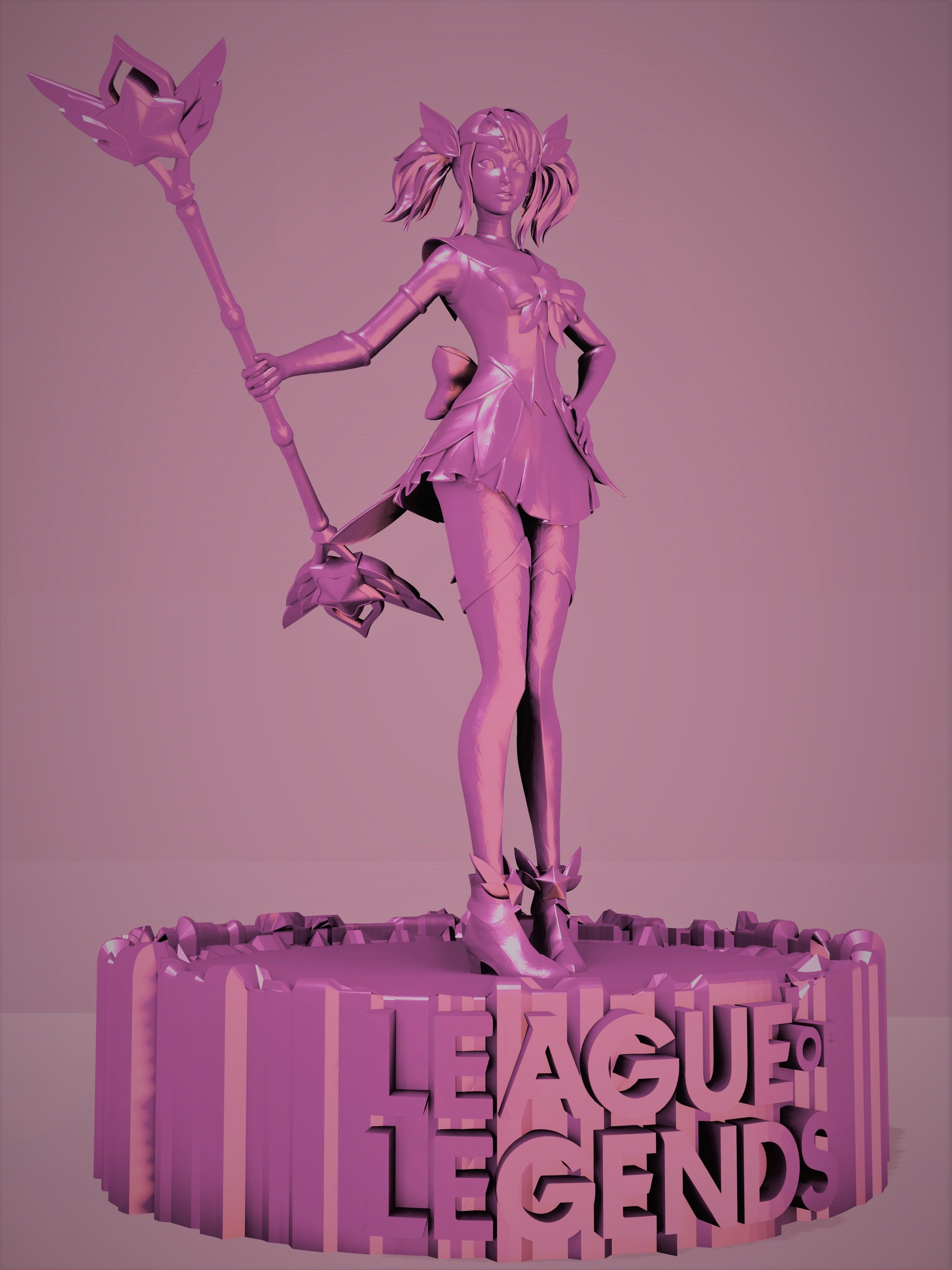 STAR GUARDIAN LUX WITH STAND AND LOL LOGO 3D print model_1