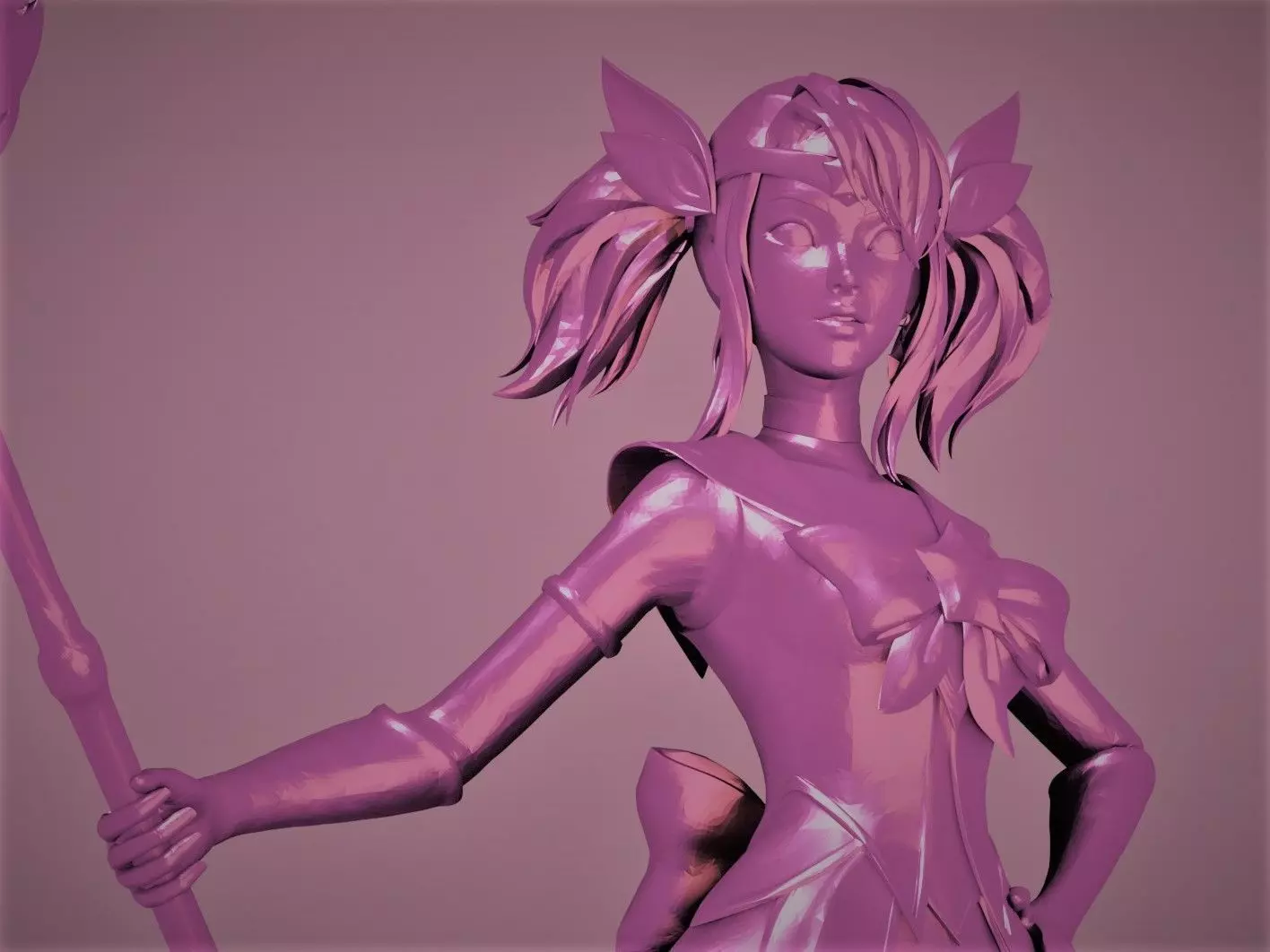 STAR GUARDIAN LUX WITH STAND AND LOL LOGO 3D print model_0