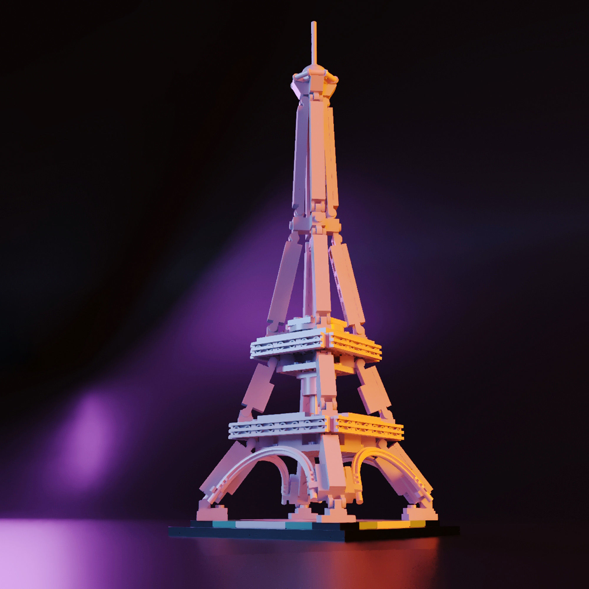 LEGO city Eiffel Tower stl 3D print model_1