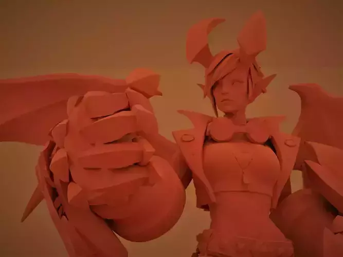 DEMON VI WITH STAND AND LOL LOGO 3D print model