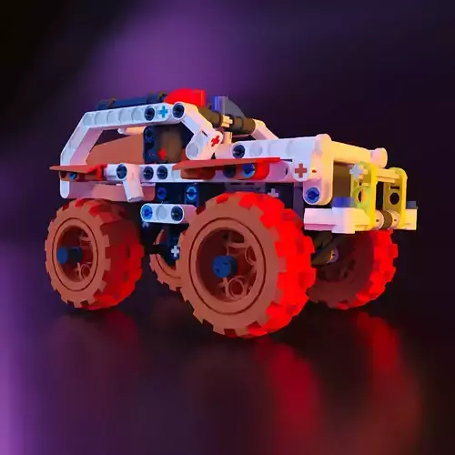 Lego jeep police stl 3D print model