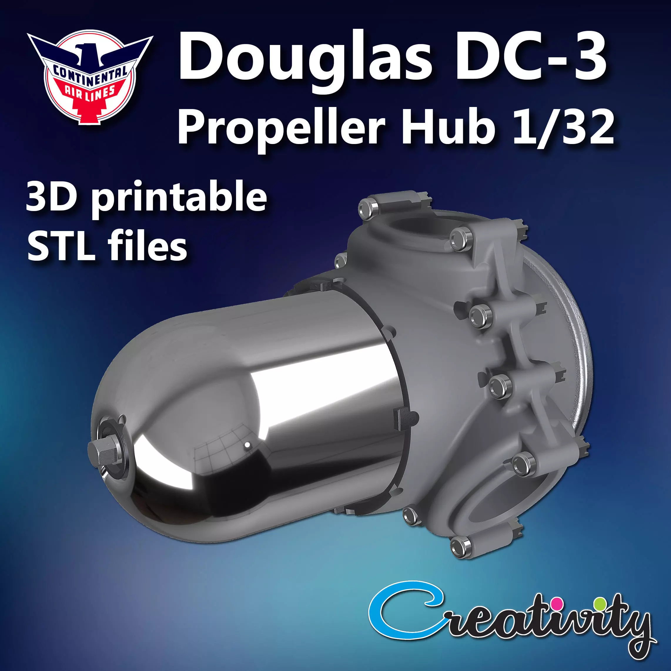 Douglas DC-3 Propeller Hub 1 32  3D print model_0