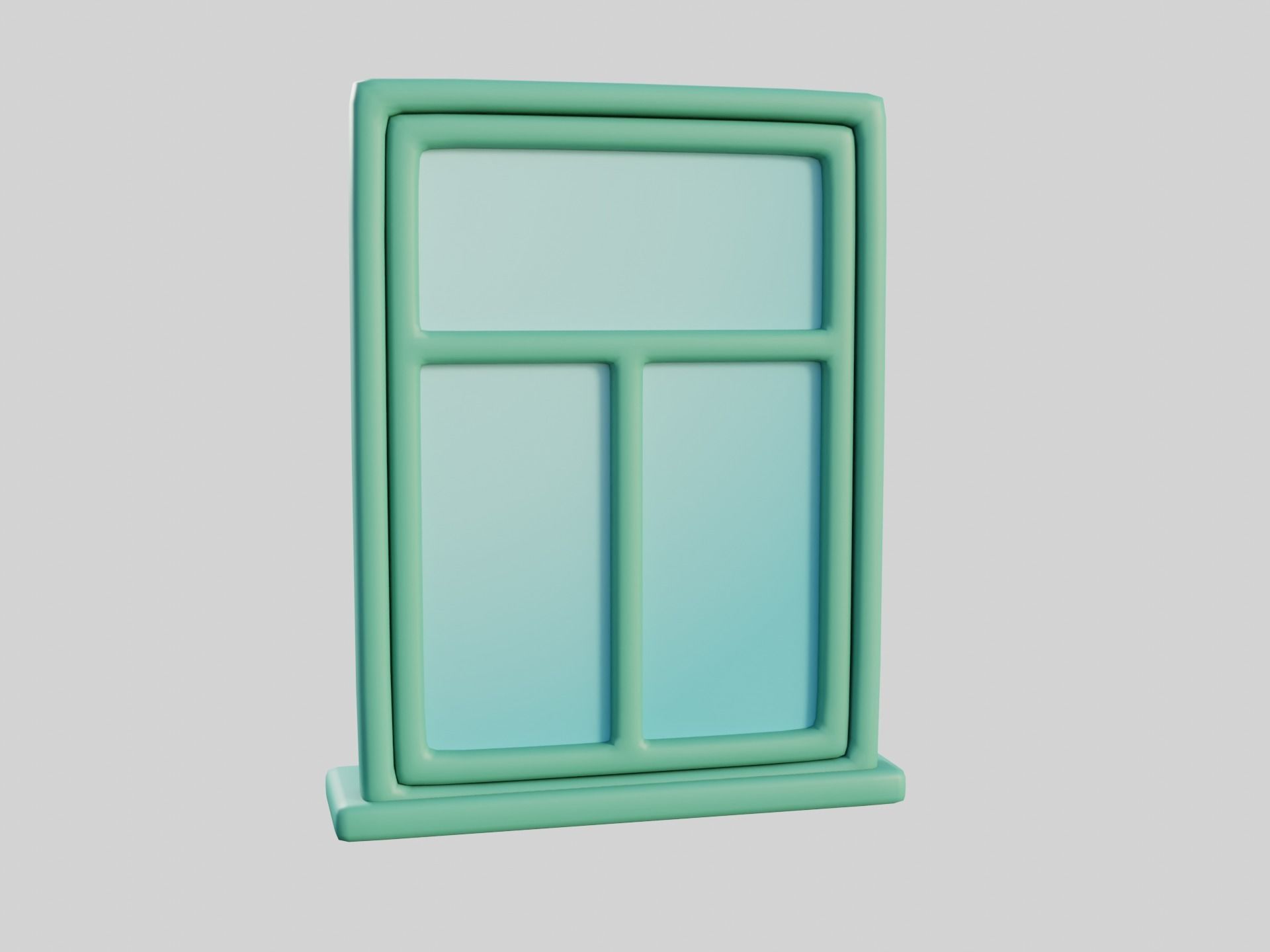 Cartoon Window 25a 3D model_5