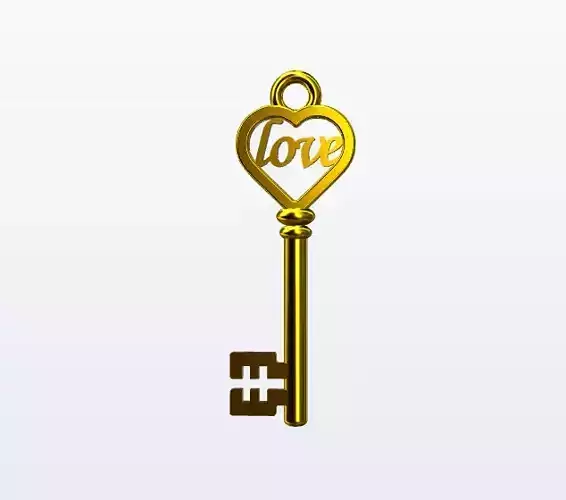 key 3D print model 3D model golden 3D model