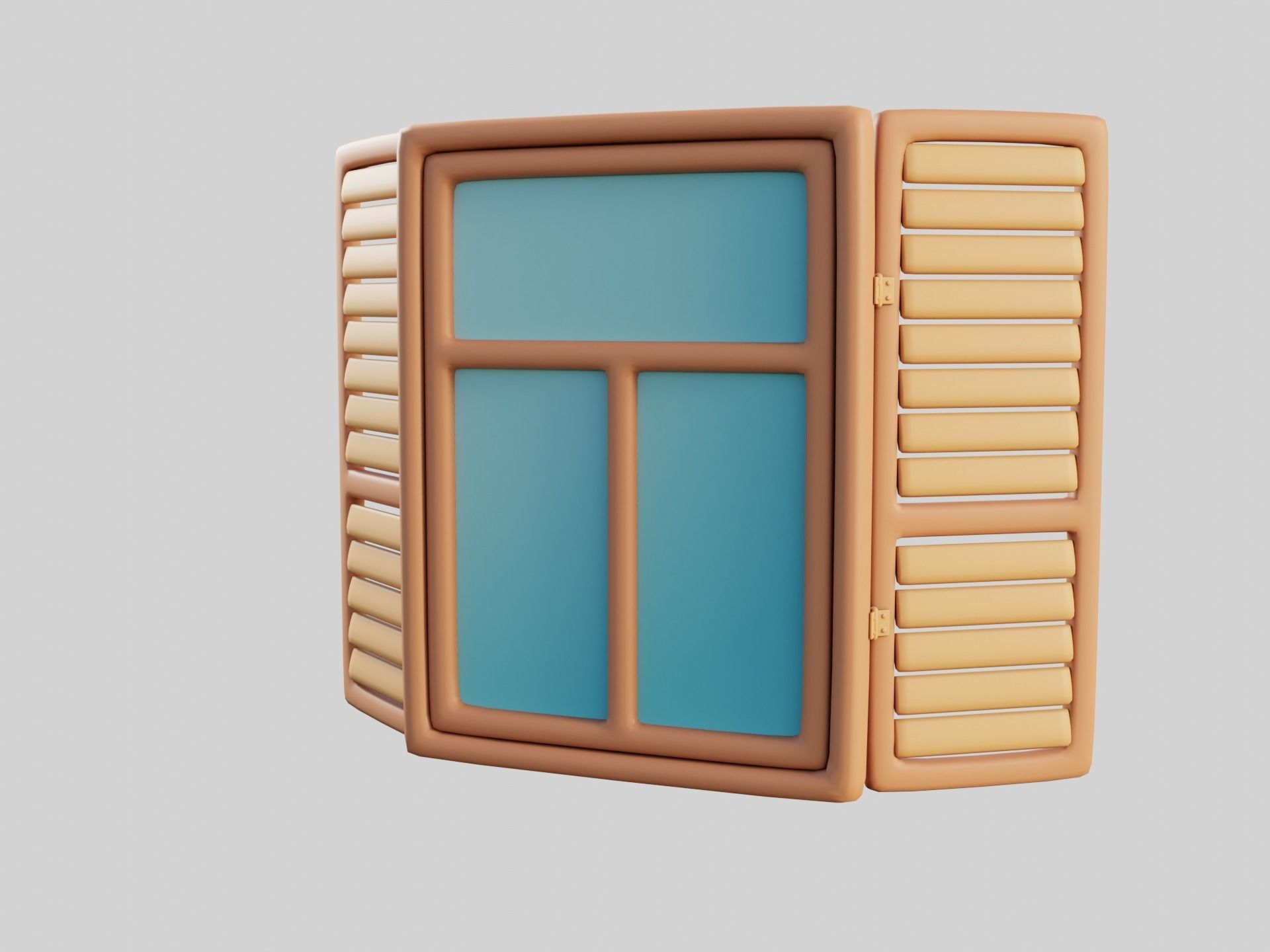 Cartoon Window 26a 3D model_4