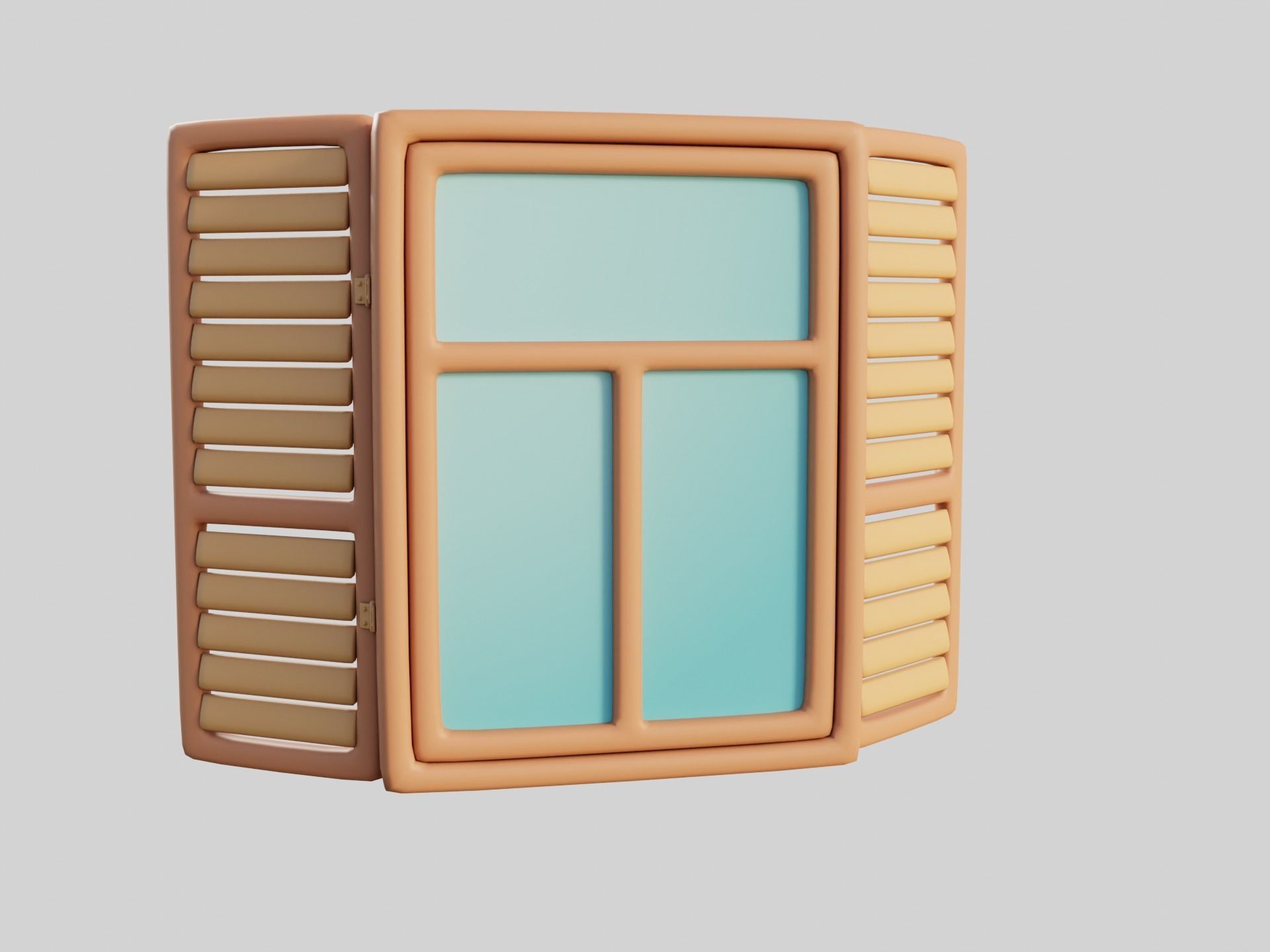 Cartoon Window 26a 3D model_5