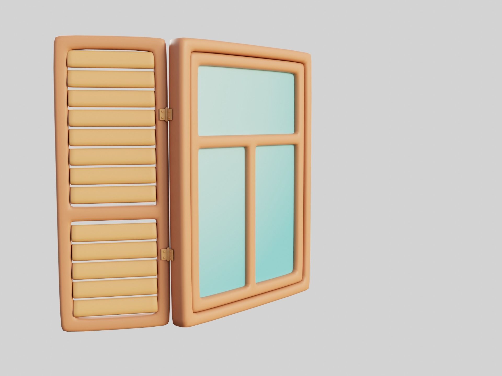 Cartoon Window 26a 3D model_6