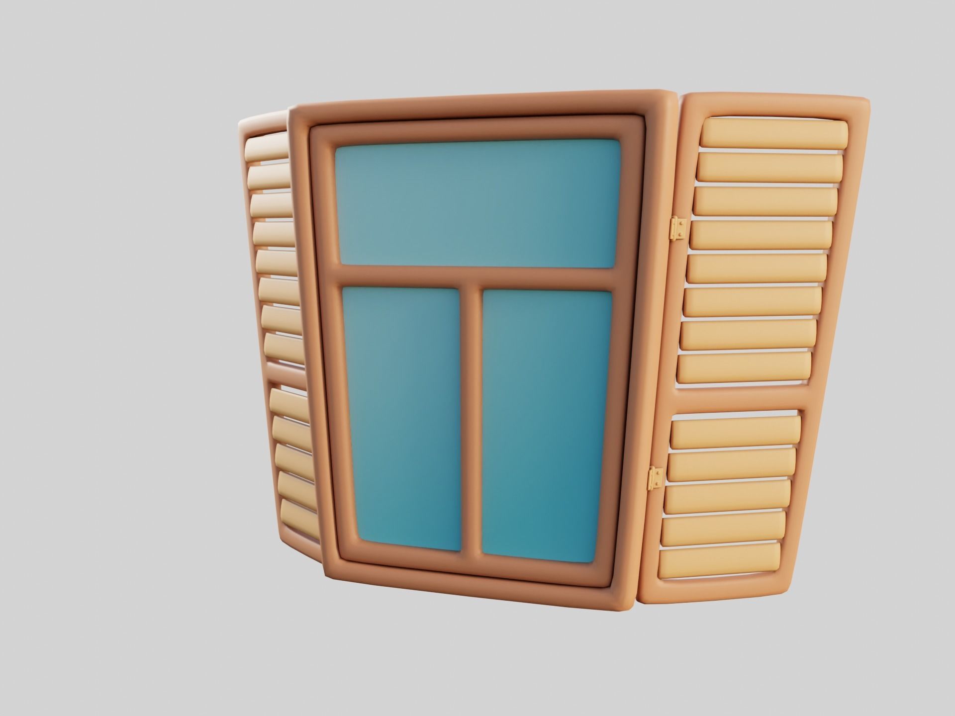 Cartoon Window 26b 3D model_4