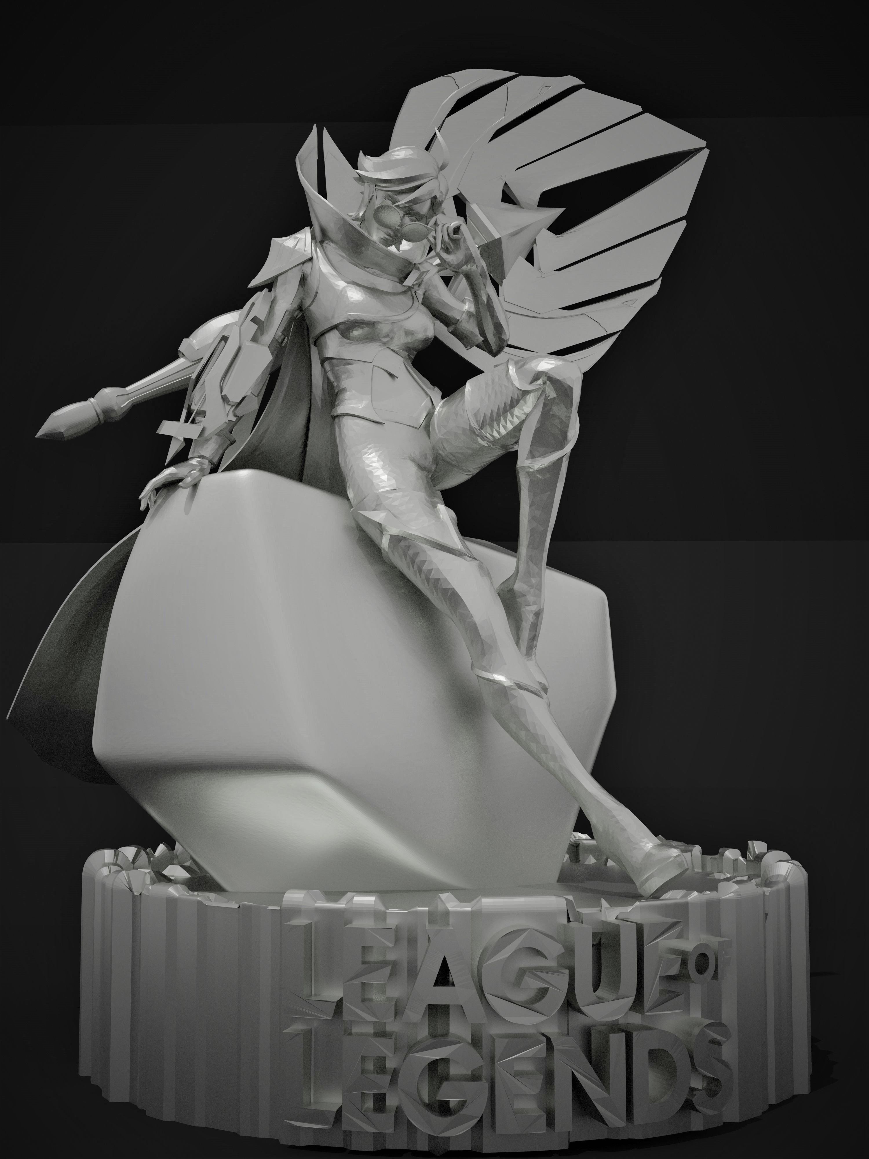 SENTINEL VAYNE WITH STAND AND LOL LOGO 3D print model_1