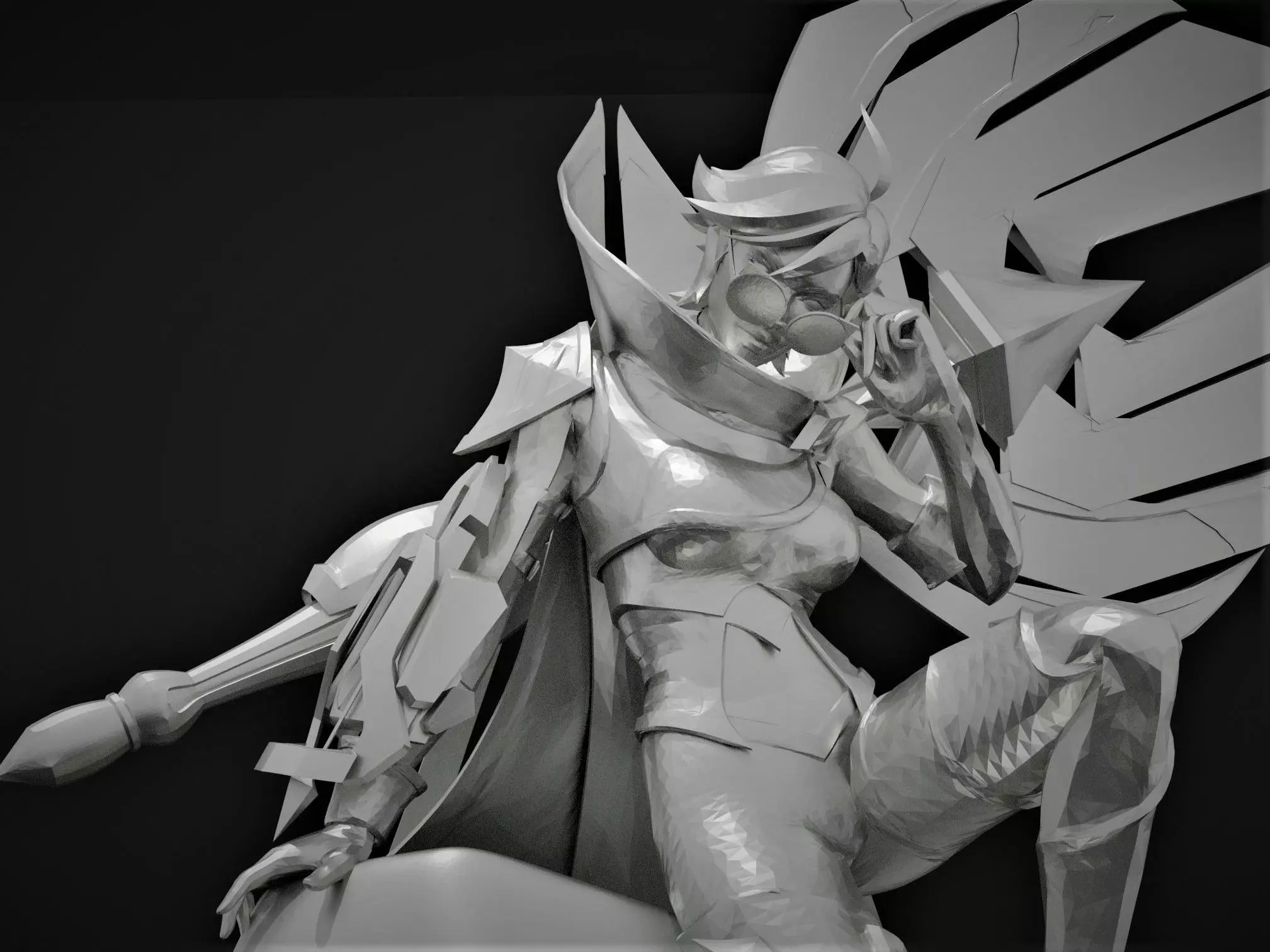 SENTINEL VAYNE WITH STAND AND LOL LOGO 3D print model_0