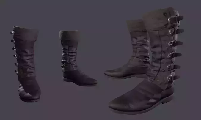 witcher Gloves and Shoes Low-poly 3D model