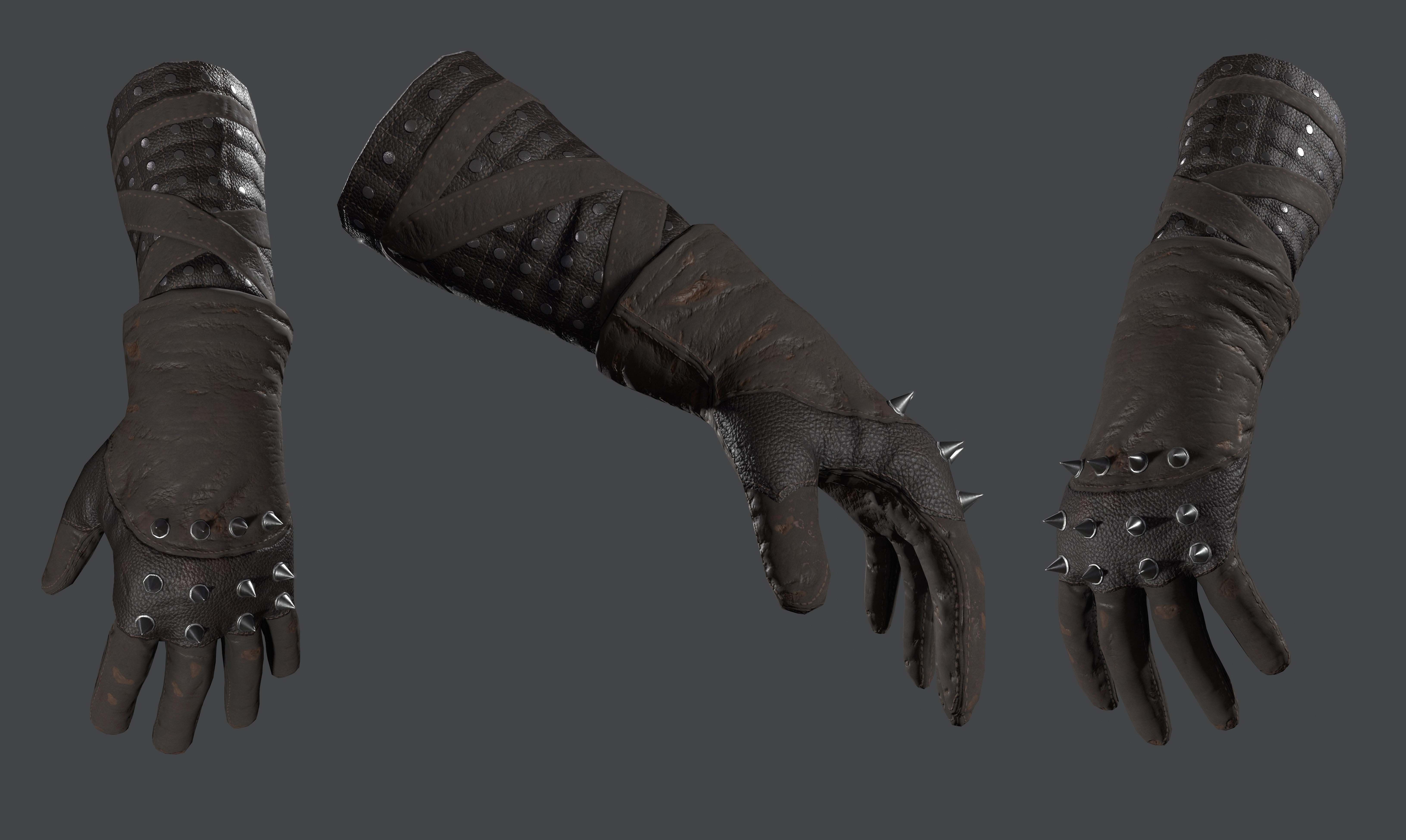 witcher Gloves and Shoes Low-poly 3D model_1