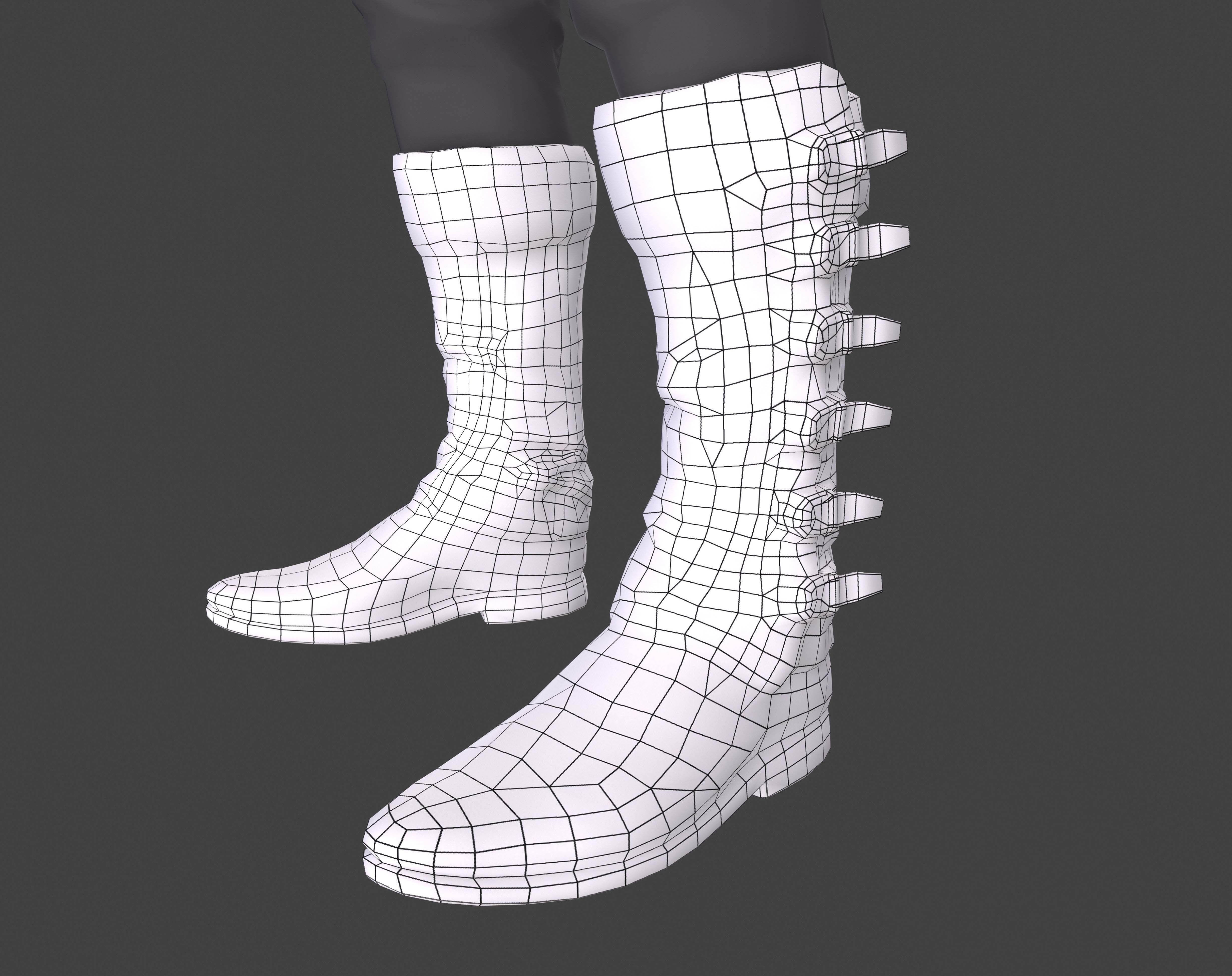 witcher Gloves and Shoes Low-poly 3D model_2