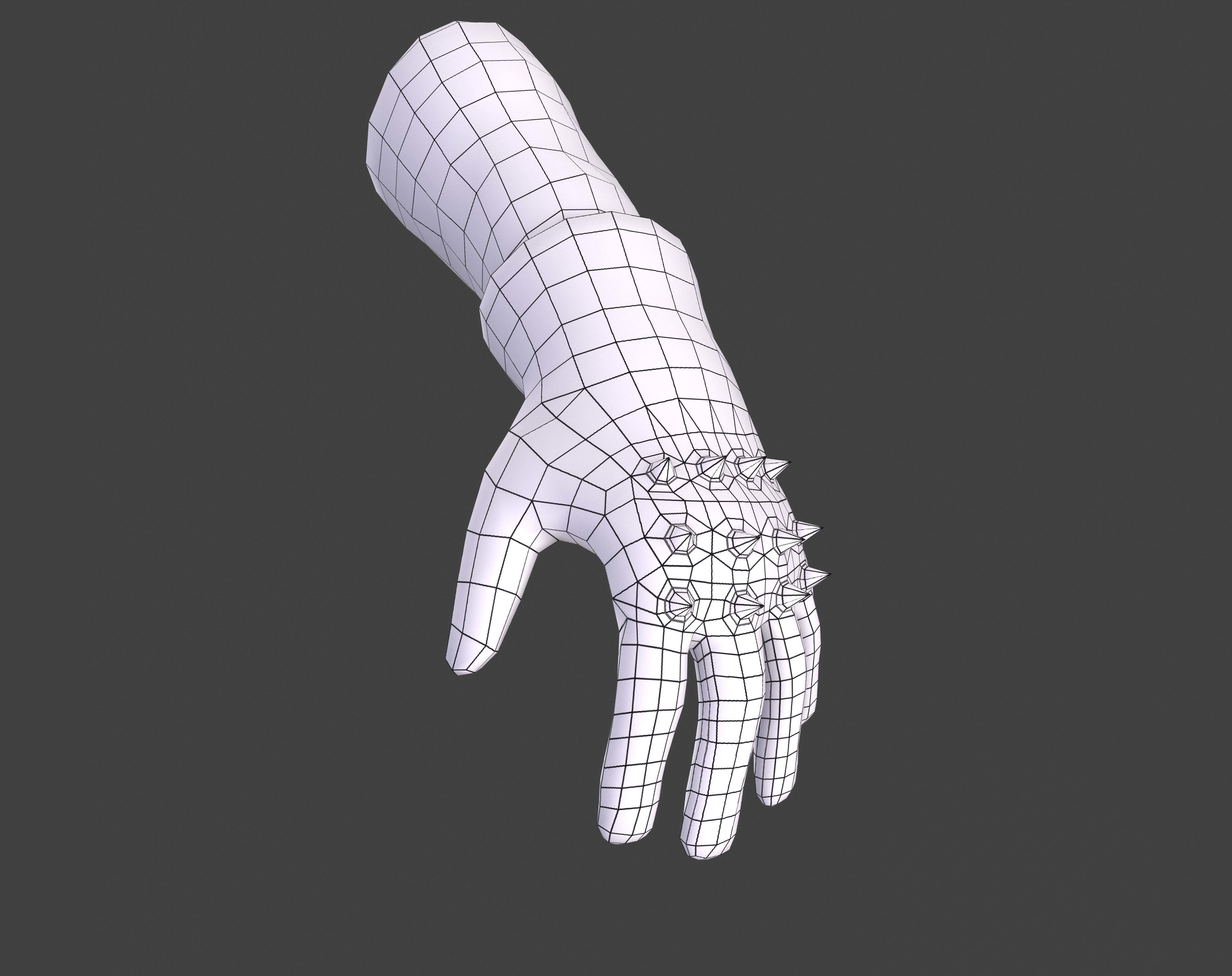 witcher Gloves and Shoes Low-poly 3D model_3