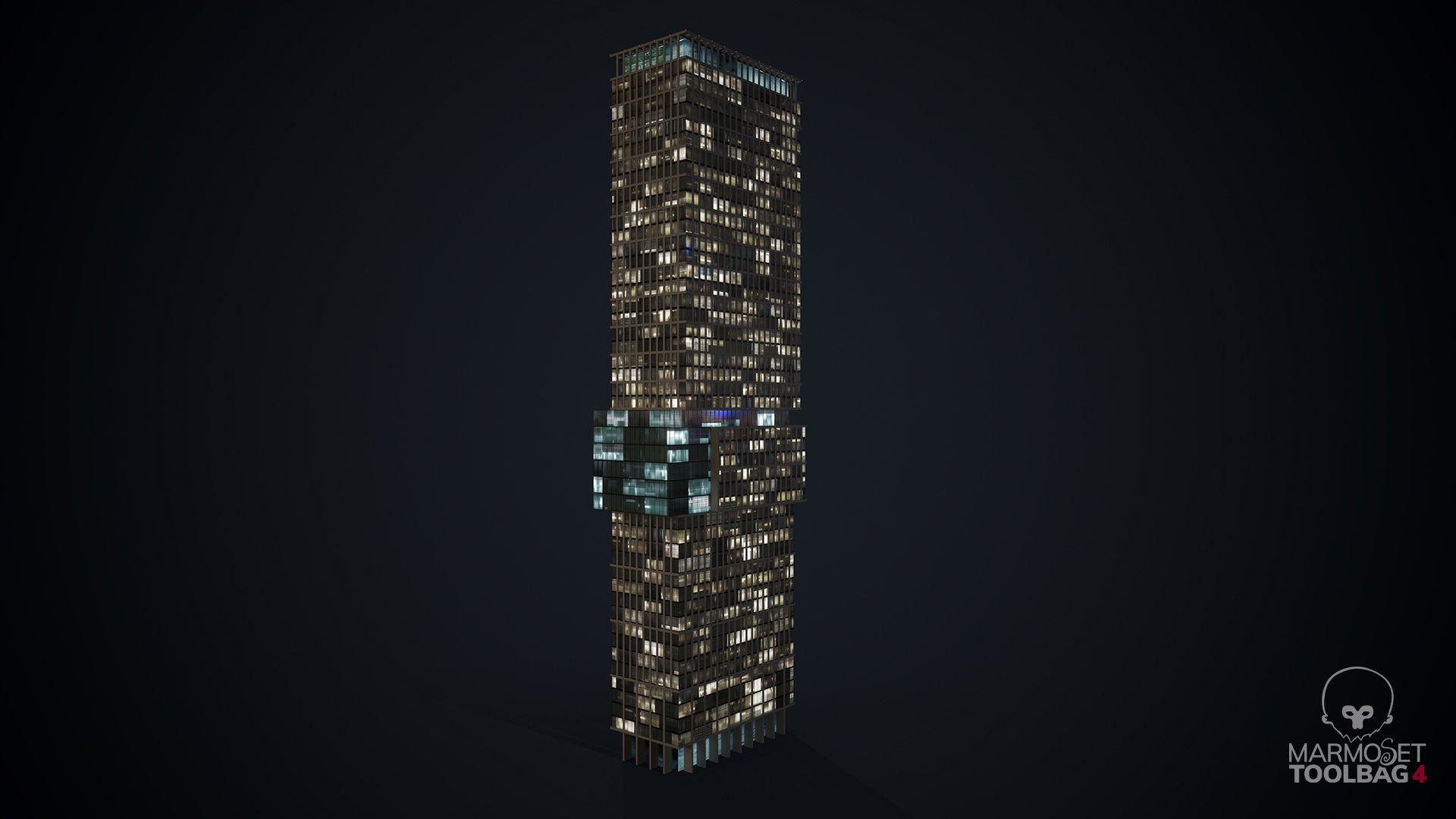 Apartment Building Day and Night Low-poly 3D model_14