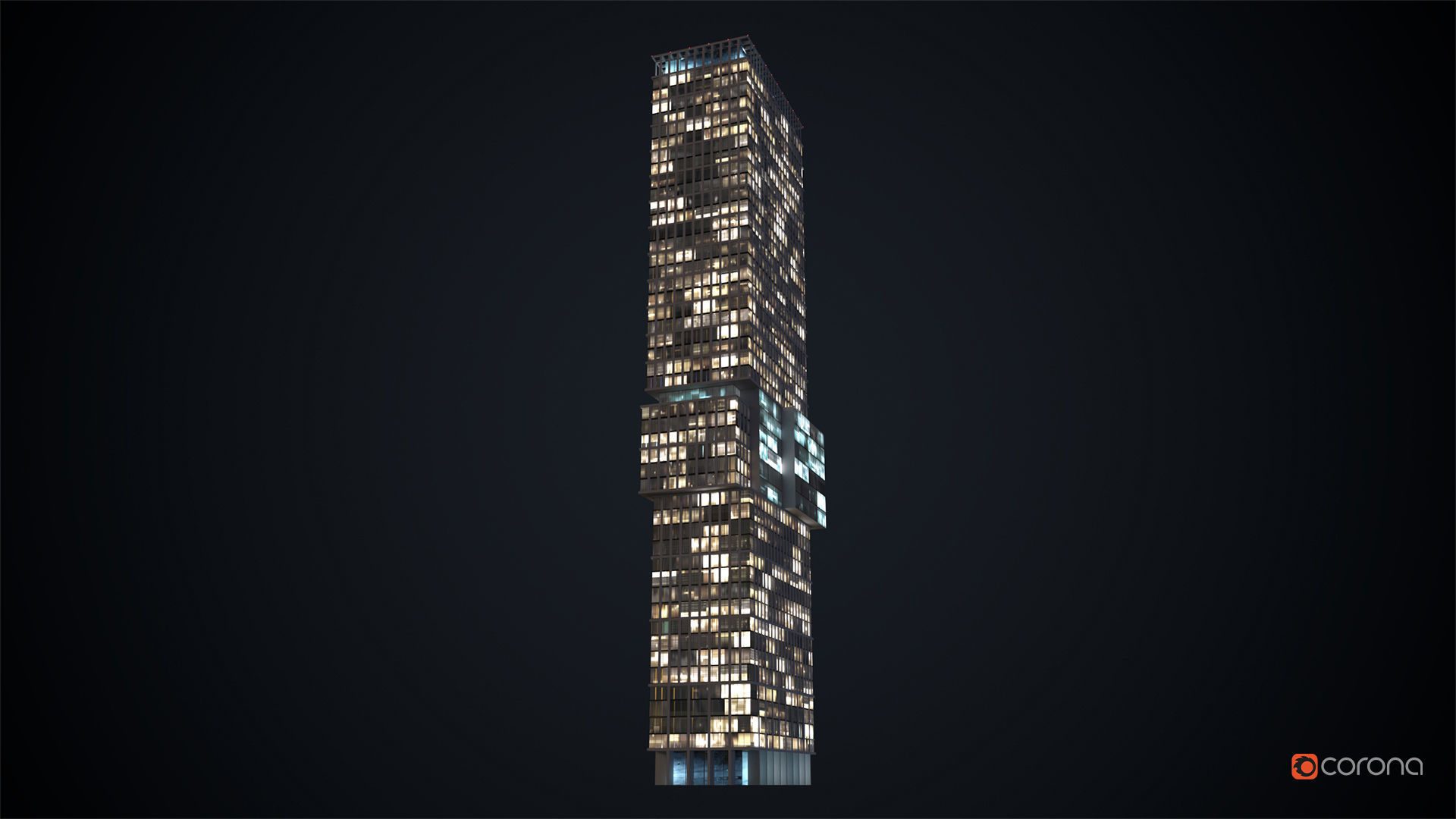 Apartment Building Day and Night Low-poly 3D model_16