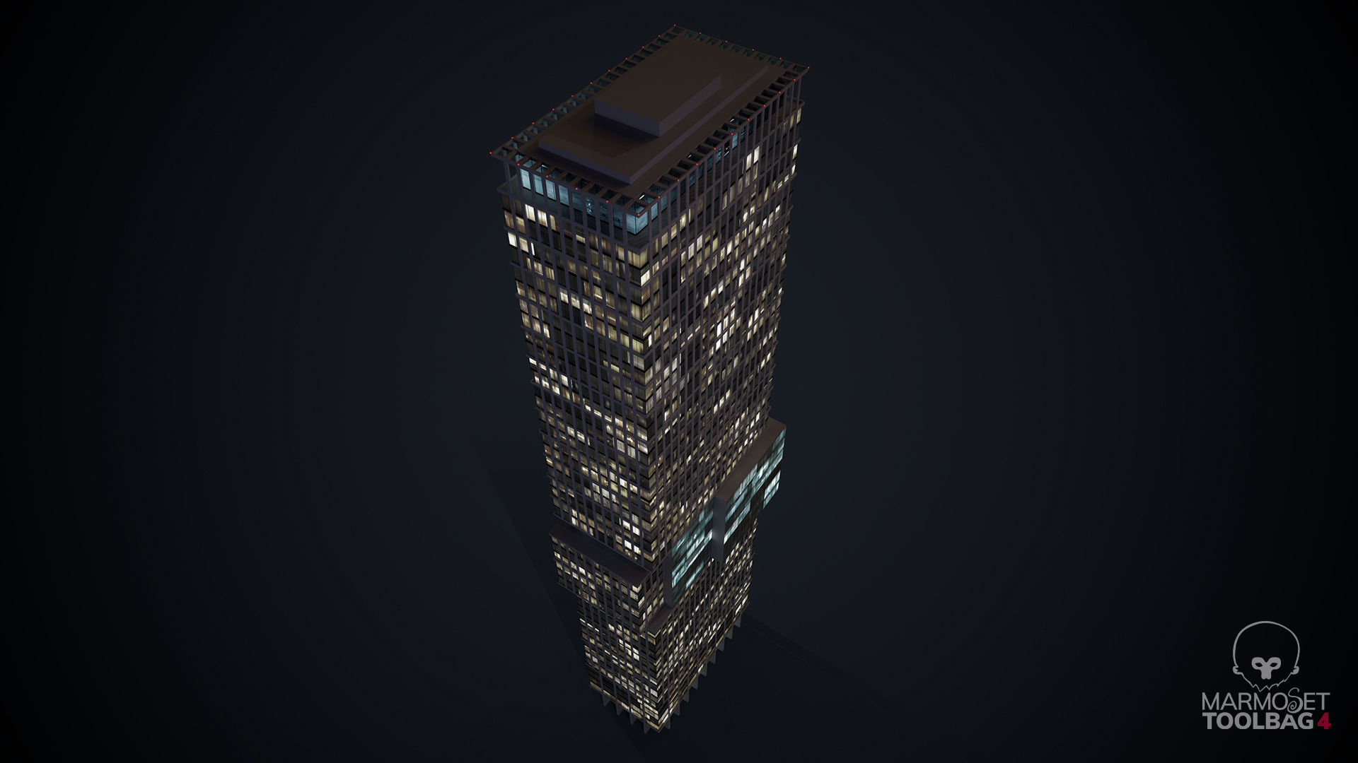 Apartment Building Day and Night Low-poly 3D model_10