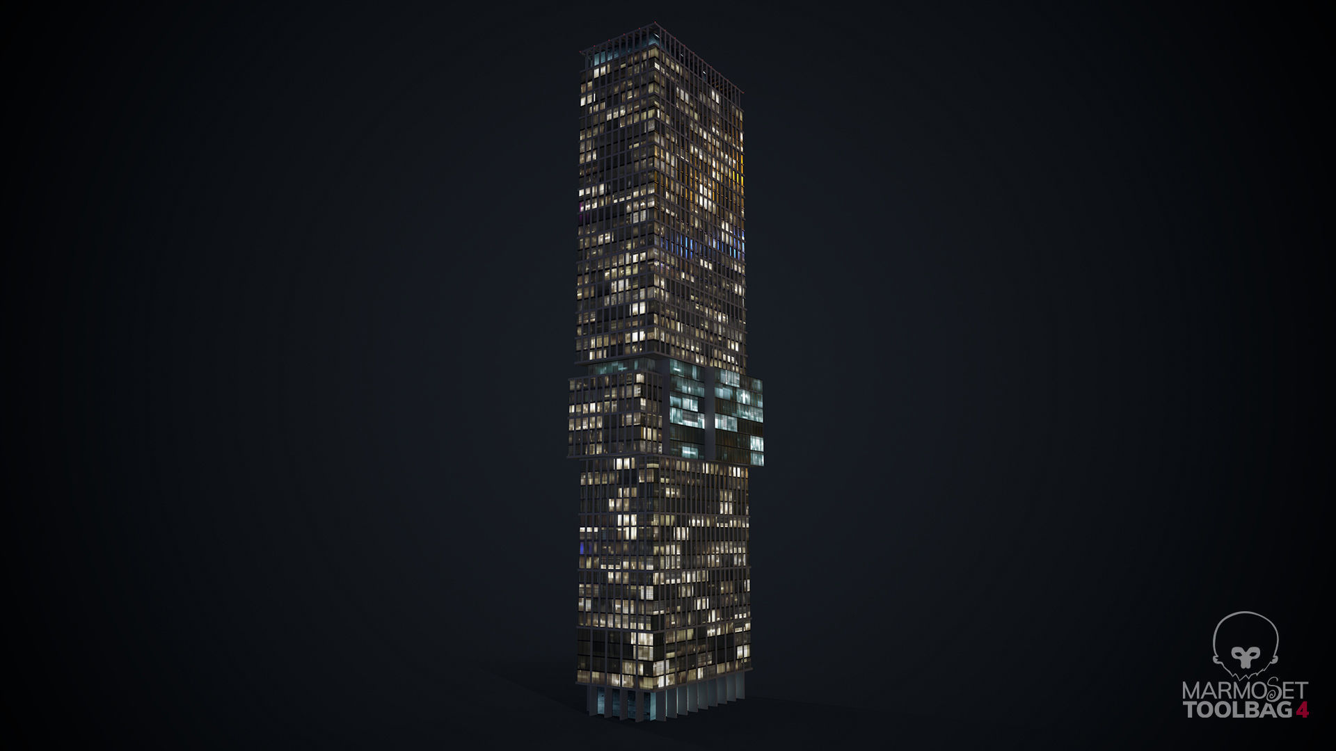 Apartment Building Day and Night Low-poly 3D model_6