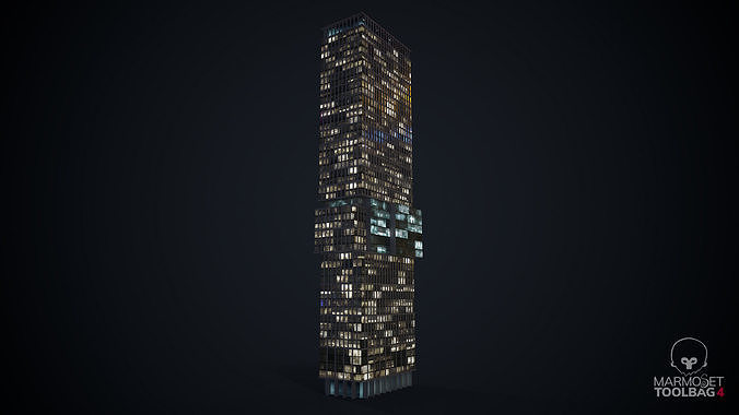 Apartment Building Day and Night Low-poly 3D model 5