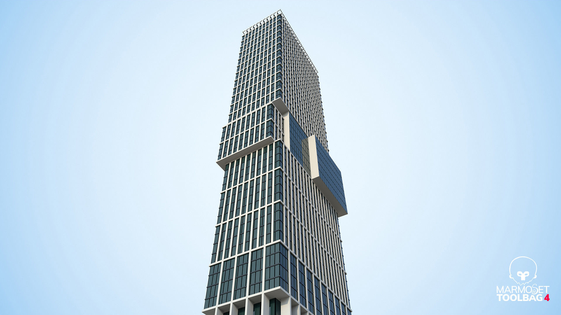 Apartment Building Day and Night Low-poly 3D model_7