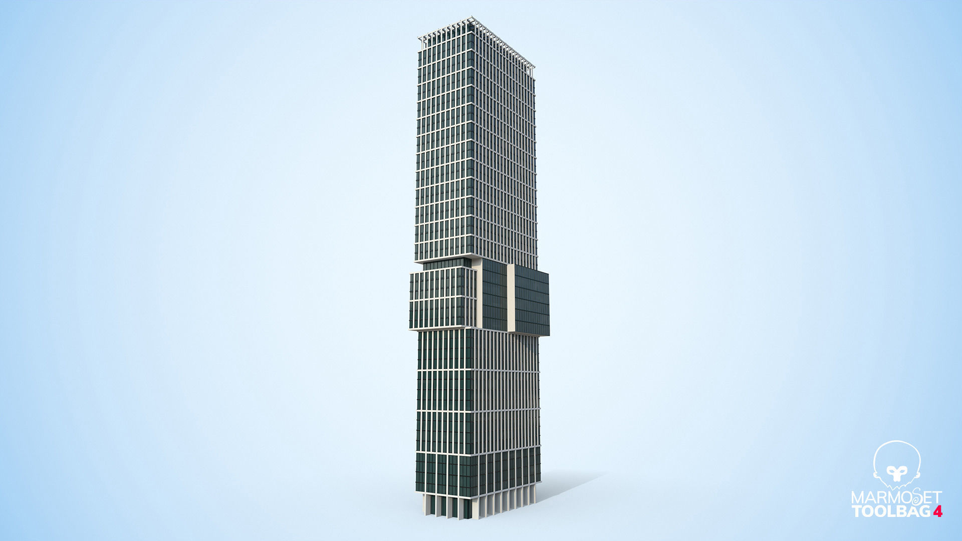 Apartment Building Day and Night Low-poly 3D model_5