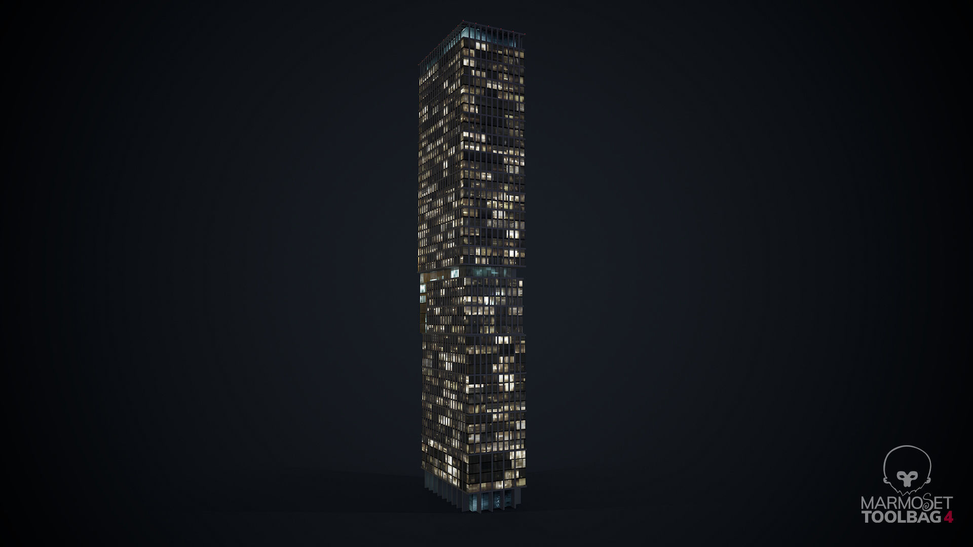 Apartment Building Day and Night Low-poly 3D model_4