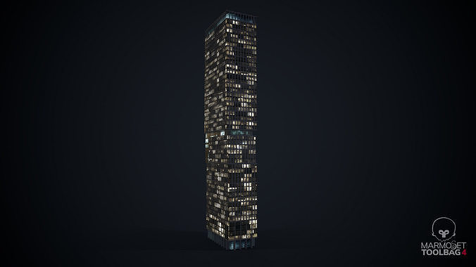 Apartment Building Day and Night Low-poly 3D model 3