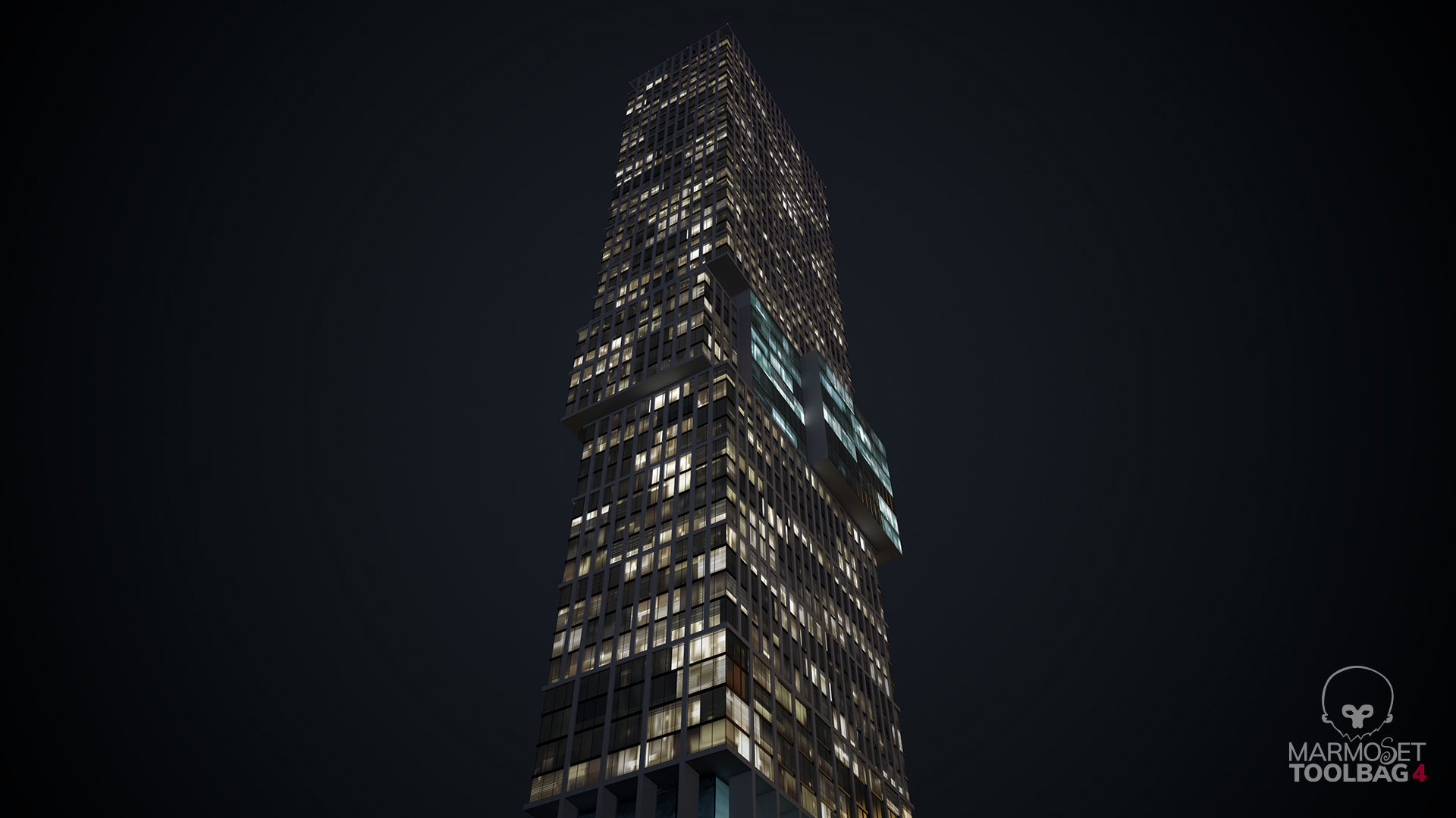 Apartment Building Day and Night Low-poly 3D model_8