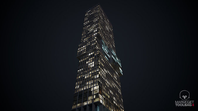 Apartment Building Day and Night Low-poly 3D model 7