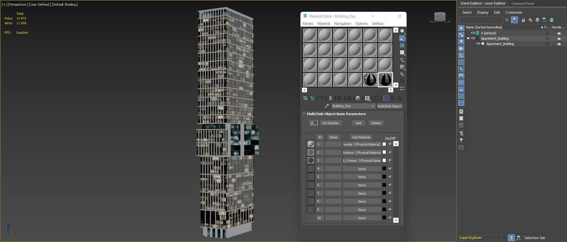Apartment Building Day and Night Low-poly 3D model_23
