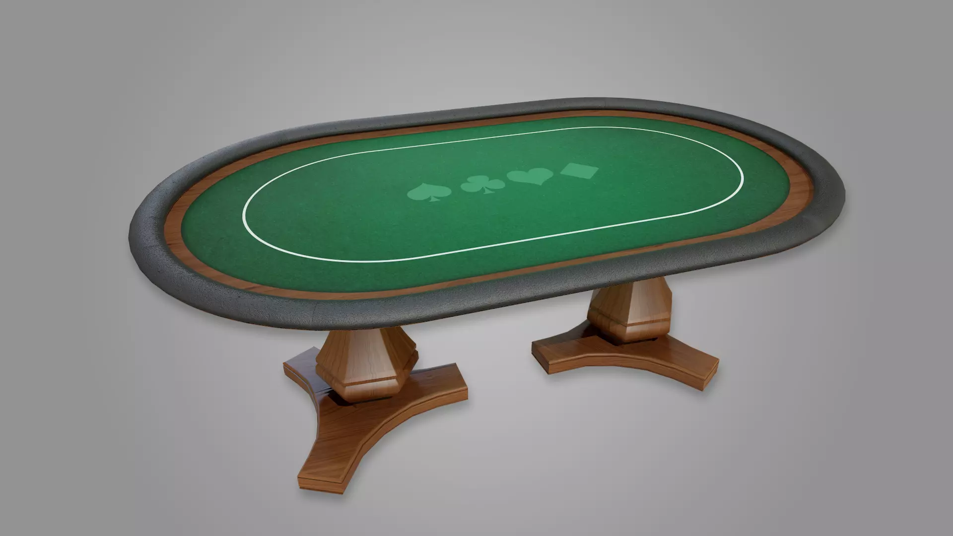 Poker Table Game Ready Low-poly 3D model_0