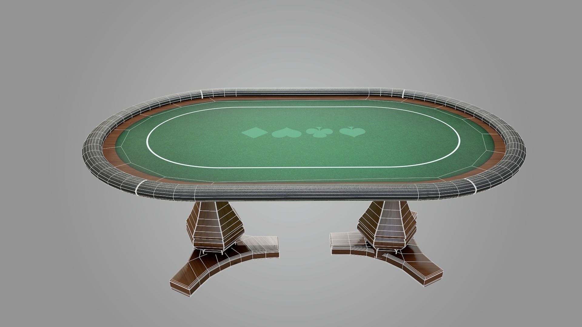 Poker Table Game Ready Low-poly 3D model_5