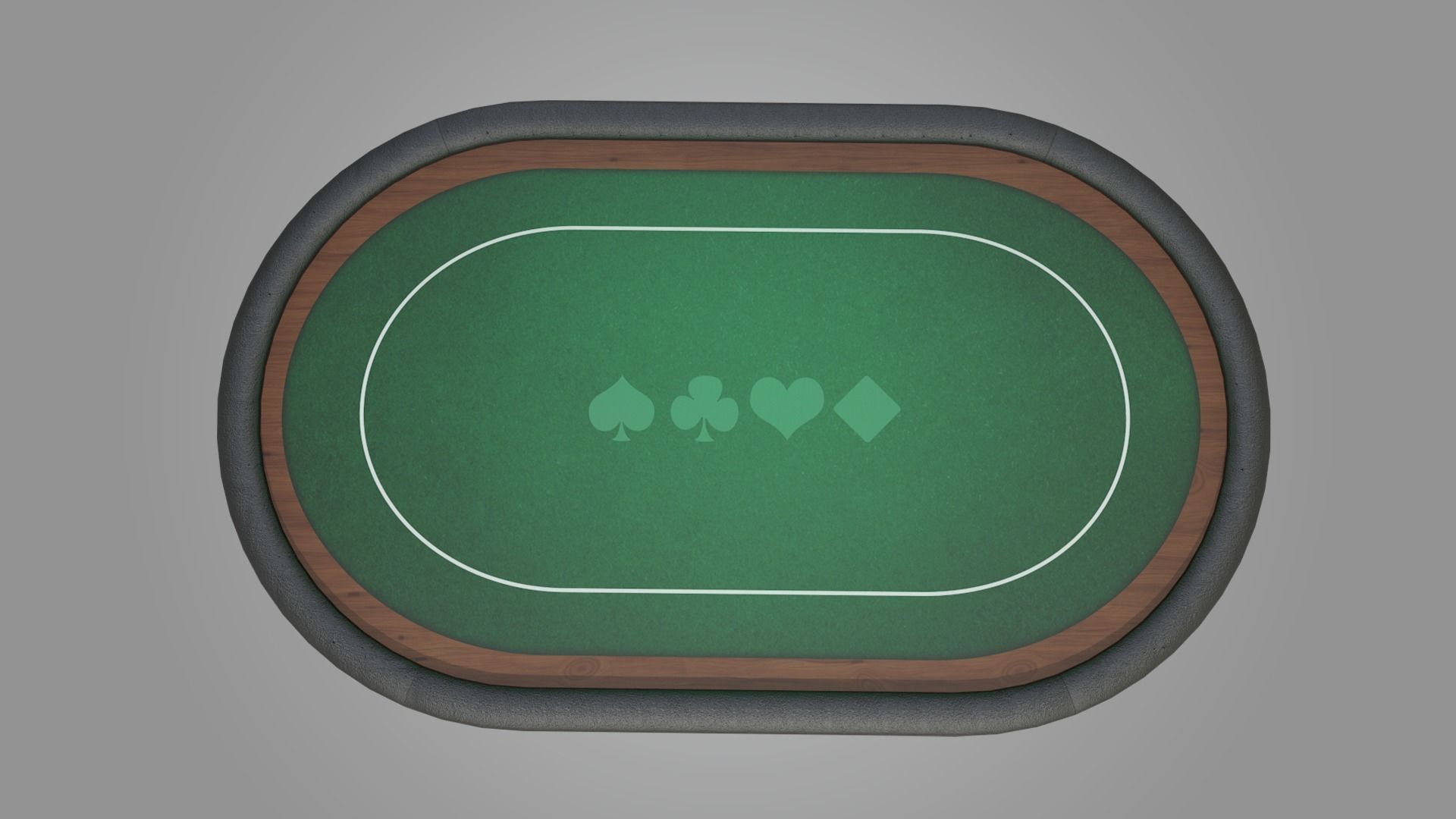Poker Table Game Ready Low-poly 3D model_1