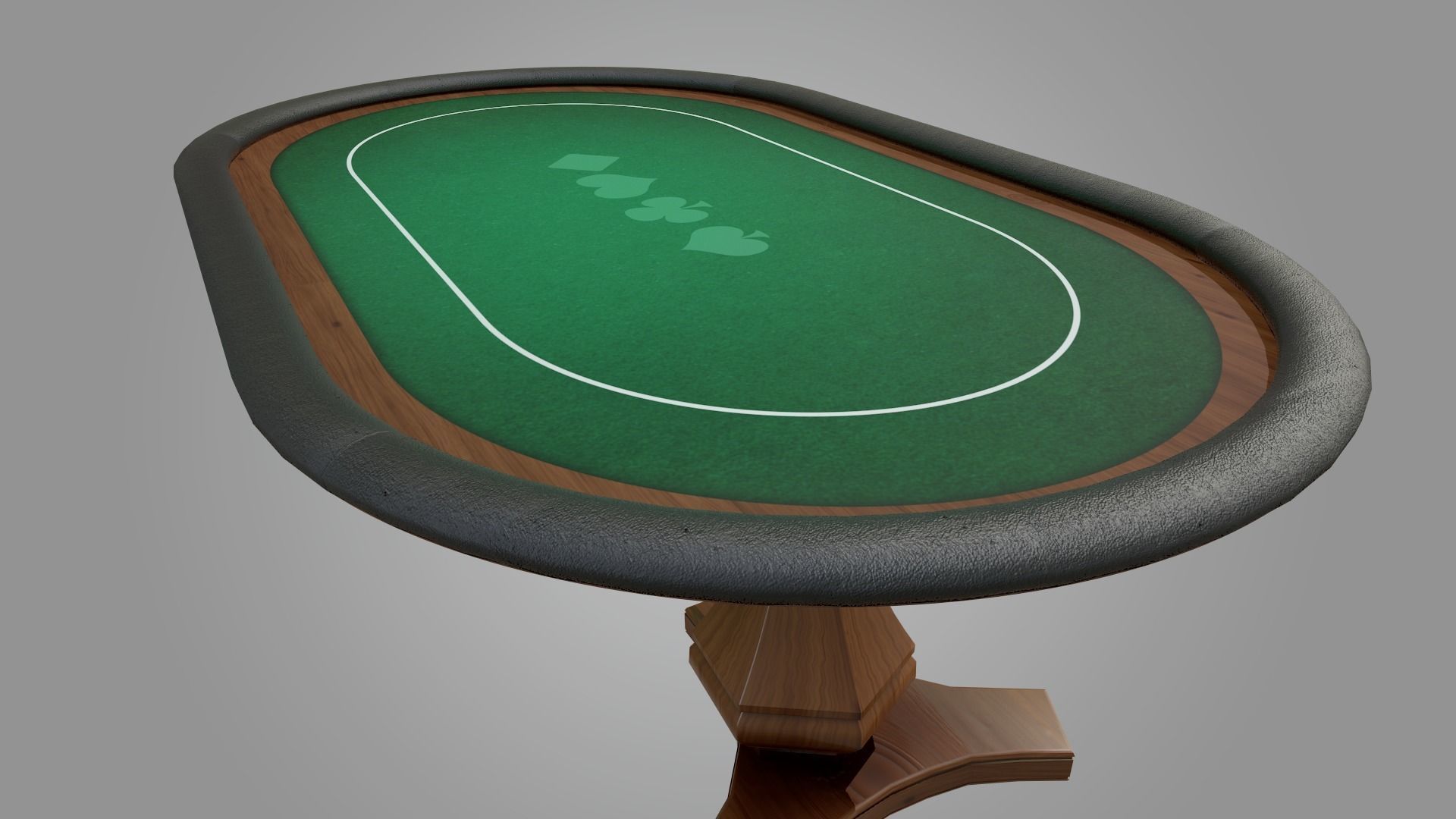 Poker Table Game Ready Low-poly 3D model_4