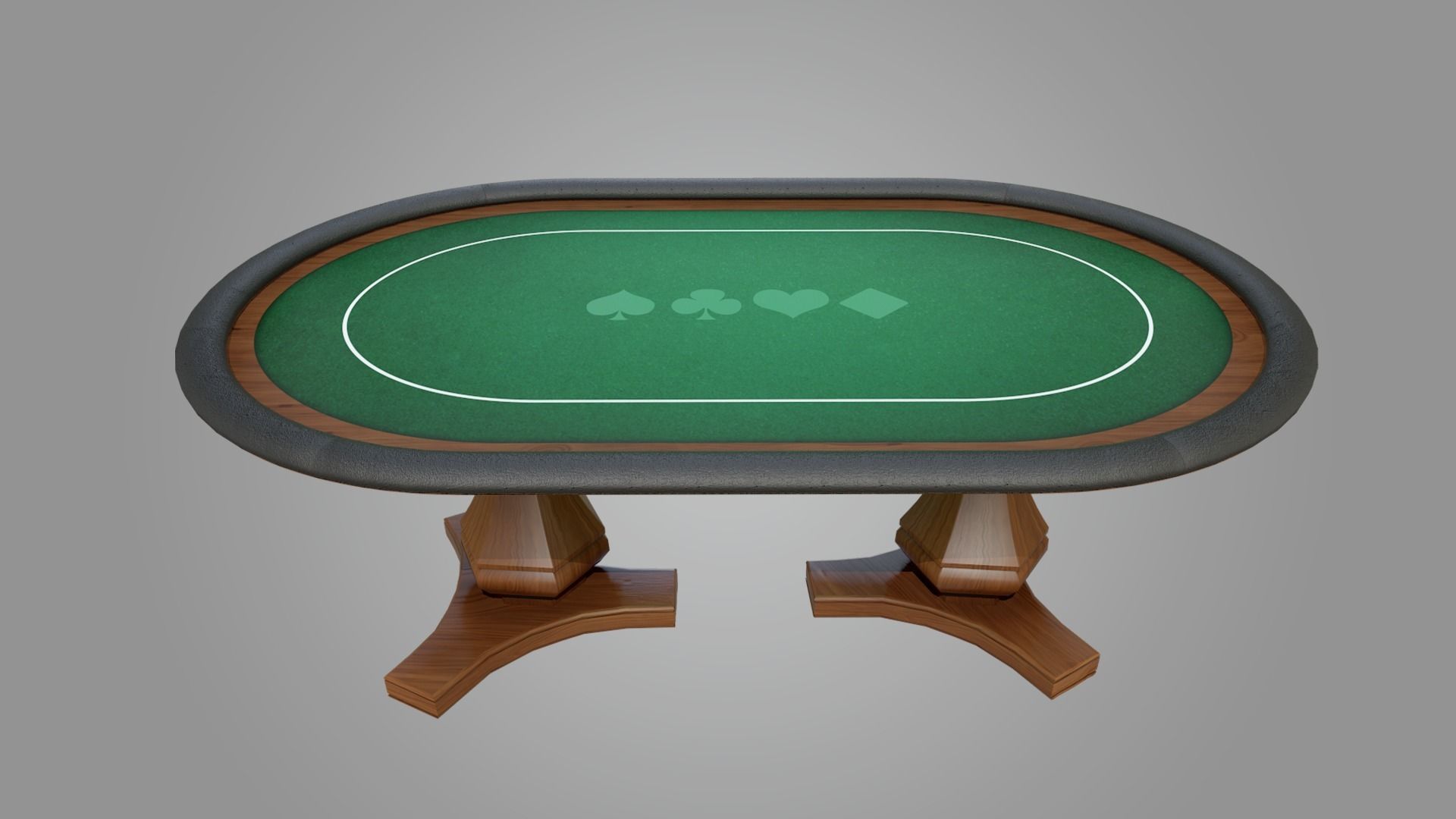 Poker Table Game Ready Low-poly 3D model_3