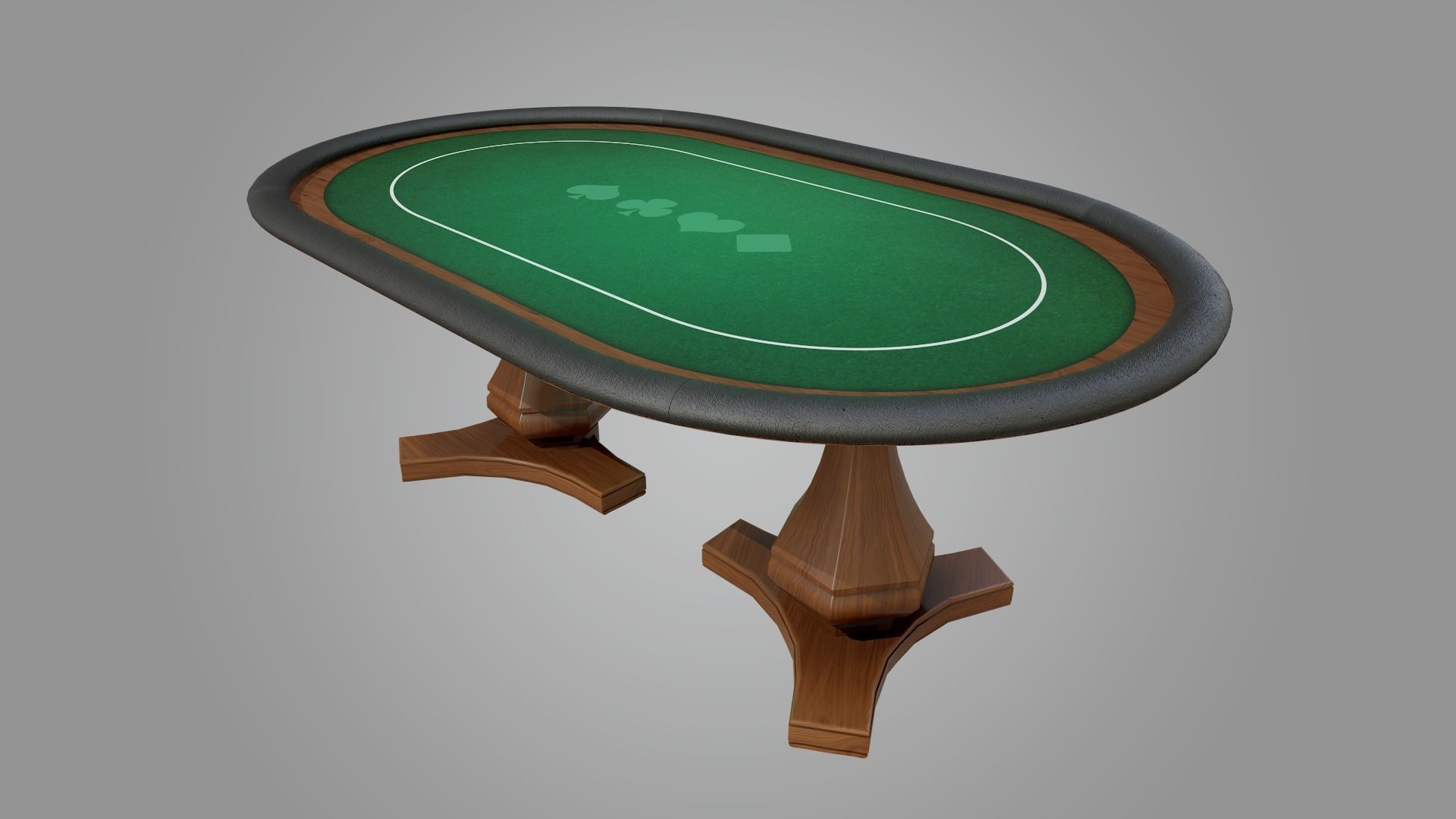 Poker Table Game Ready Low-poly 3D model_2
