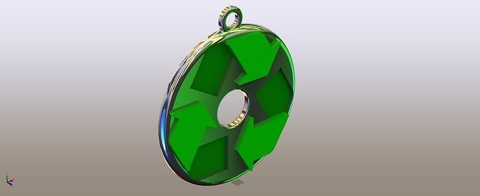 recycling pendant  Free 3D print model