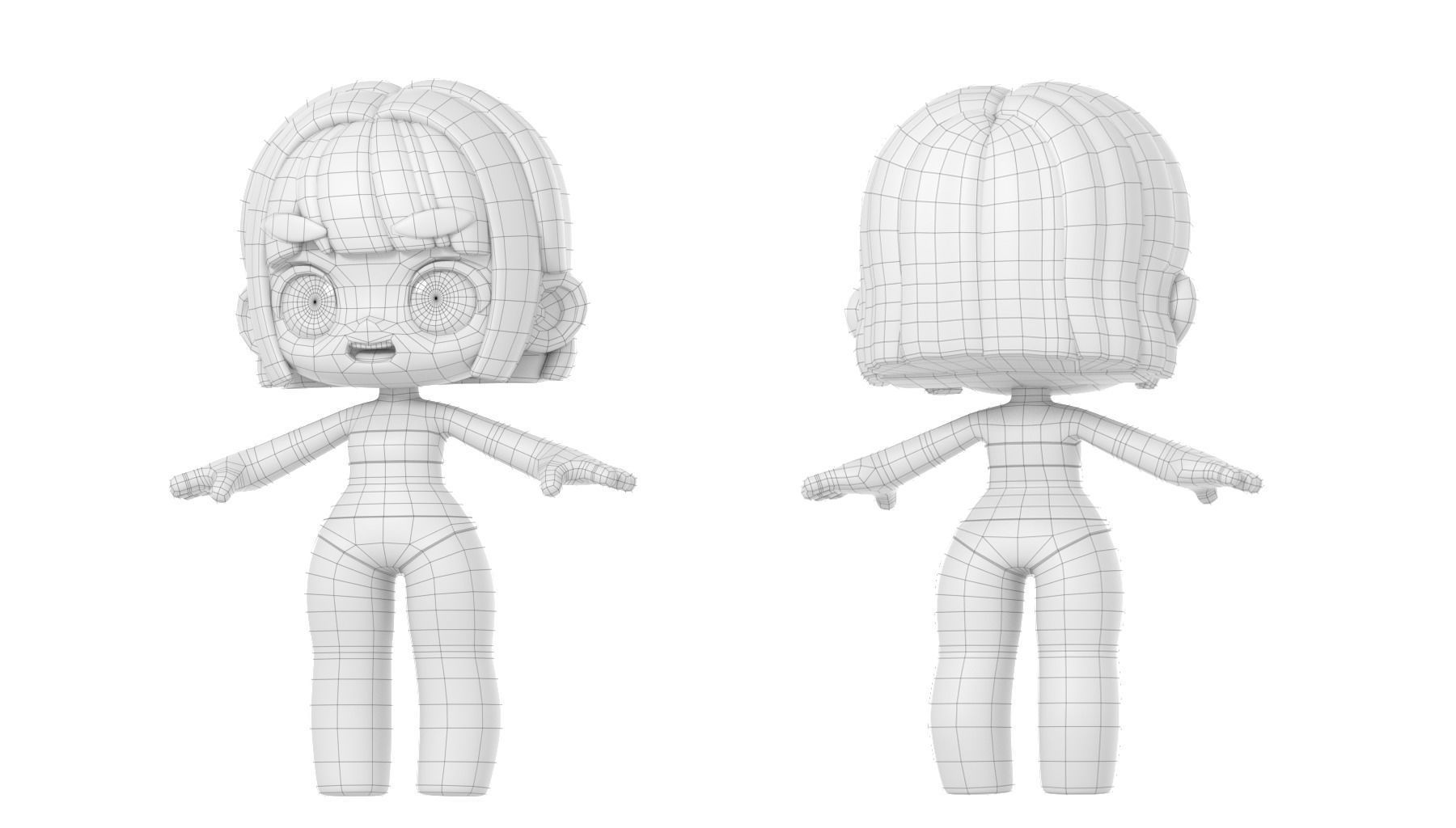 Tia basemesh Low-poly 3D model_2